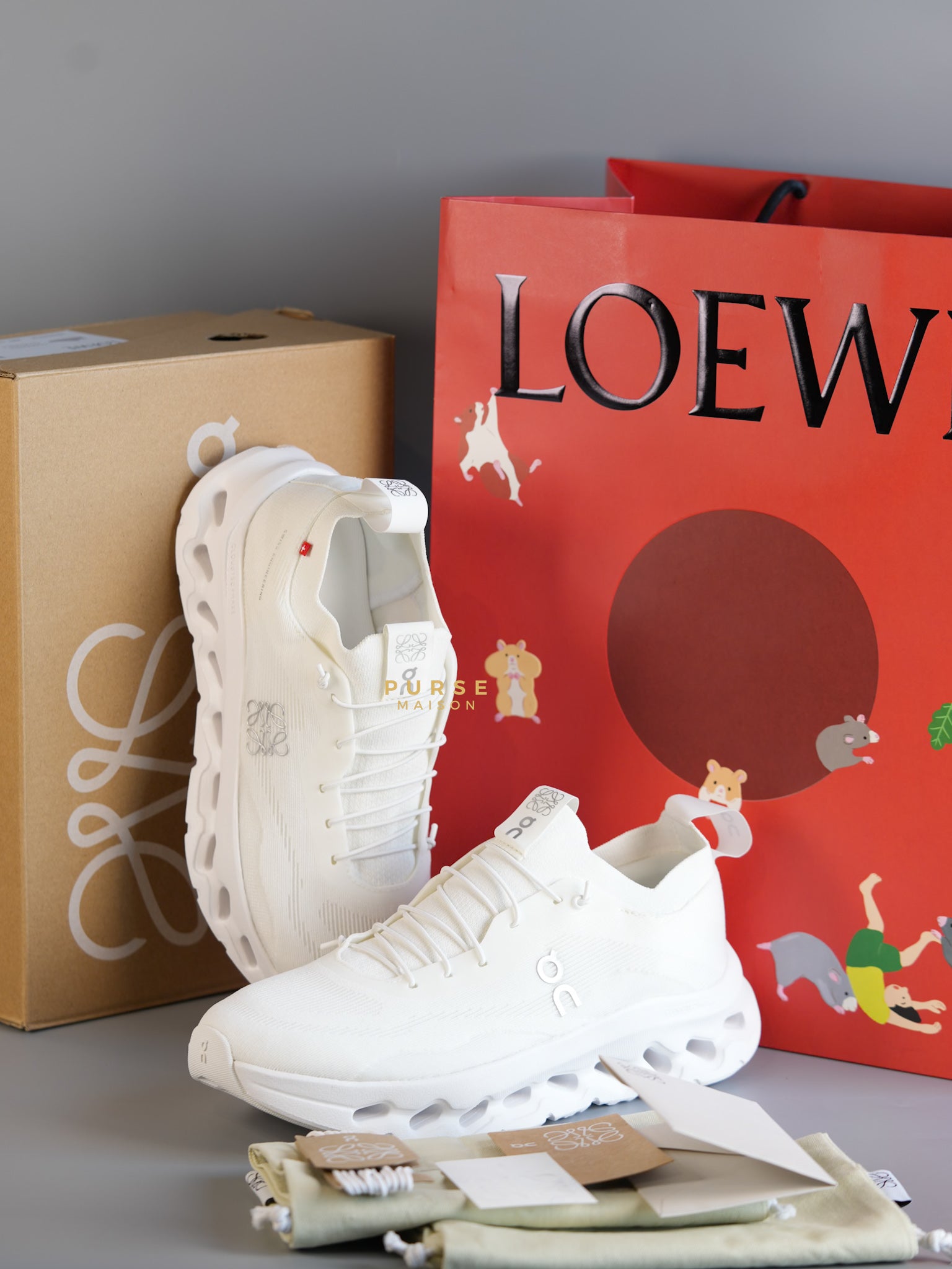 Cloudtilt All White Sneakers Size 42 EU | Purse Maison