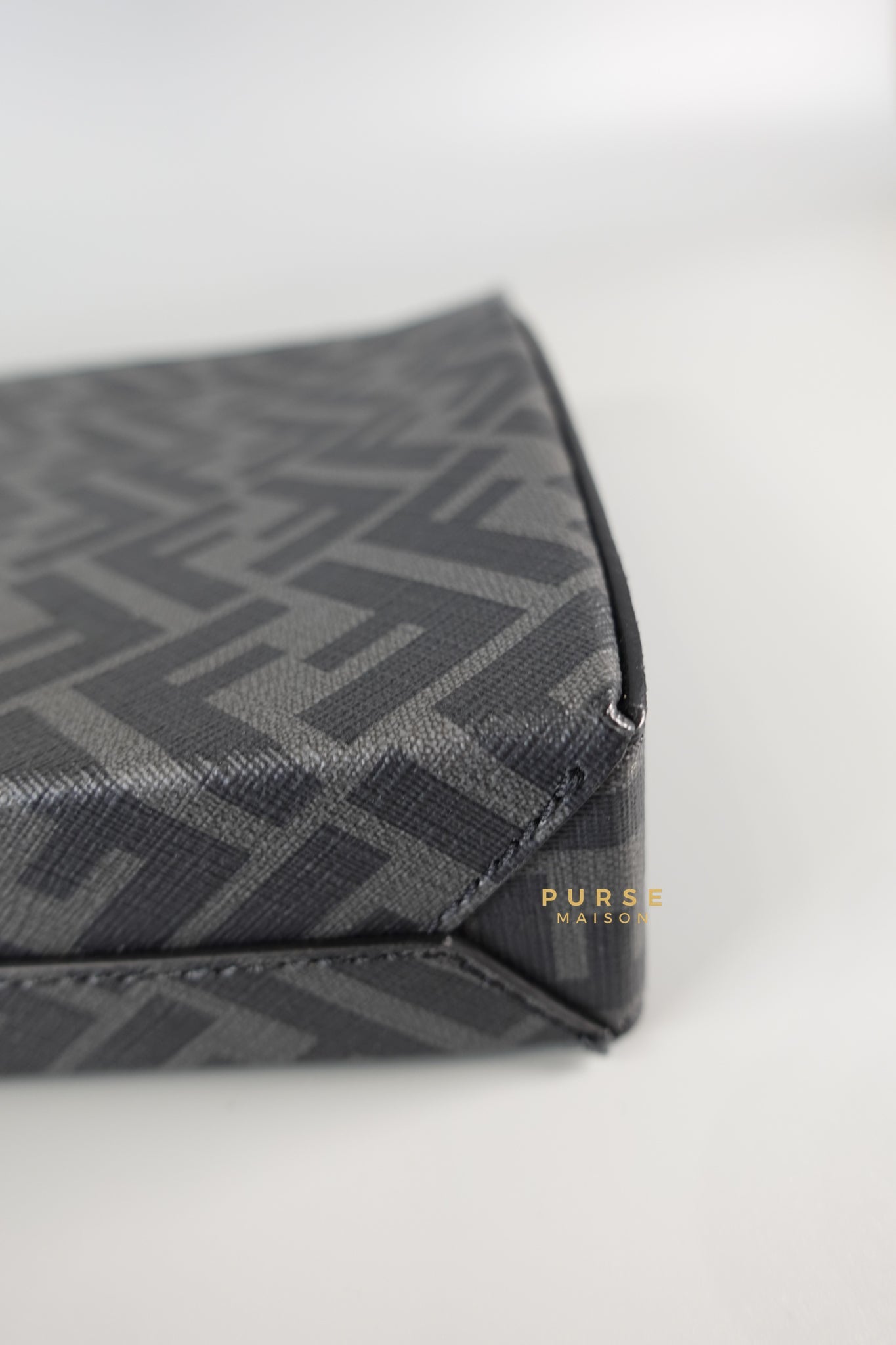 Clutch Bag in Black/Grey Monogram Canvas | Purse Maison Luxury Bags Shop