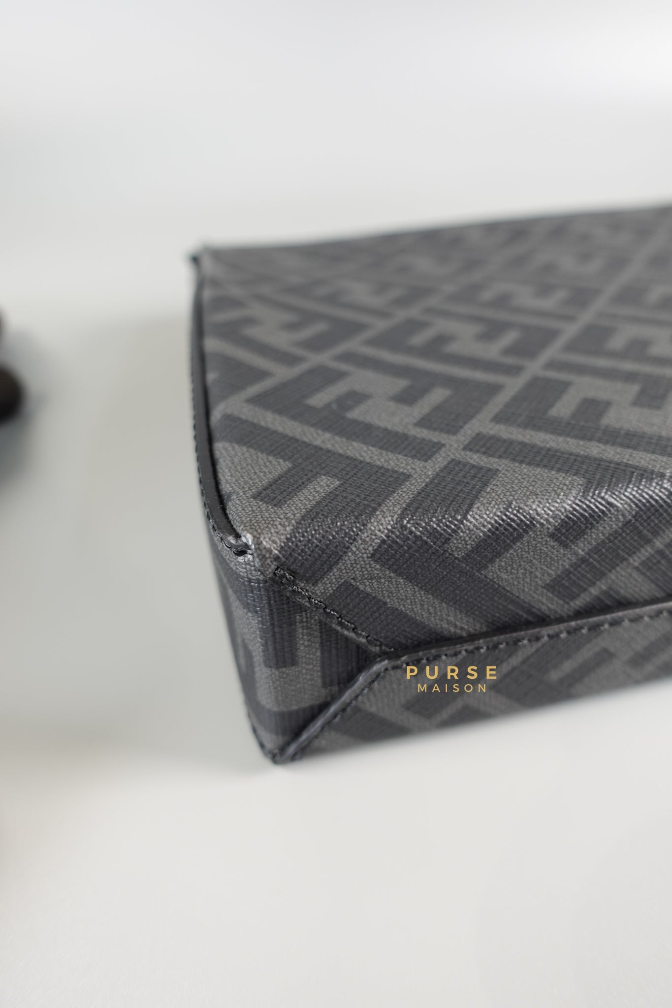 Clutch Bag in Black/Grey Monogram Canvas | Purse Maison Luxury Bags Shop