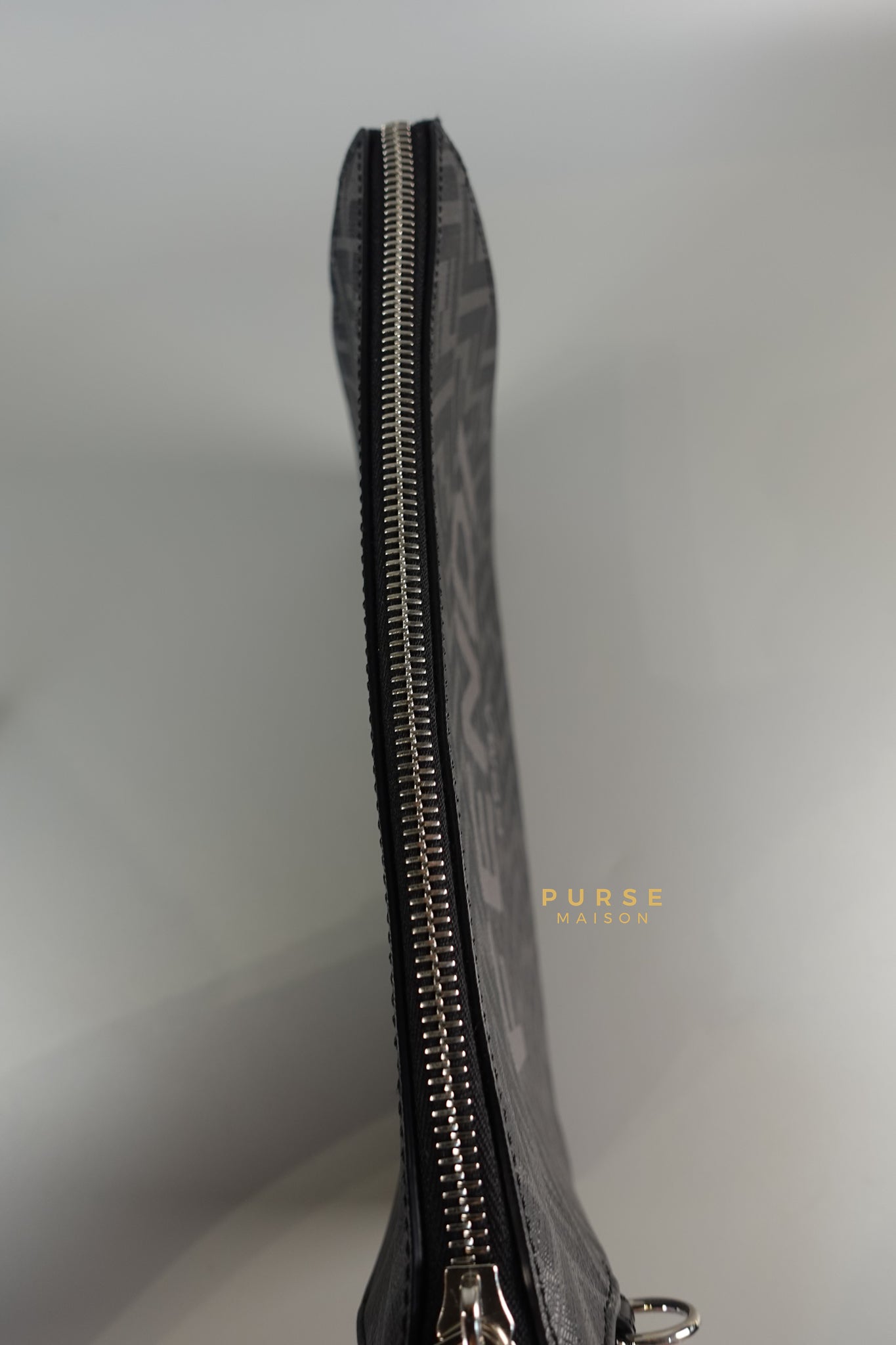 Clutch Bag in Black/Grey Monogram Canvas | Purse Maison Luxury Bags Shop