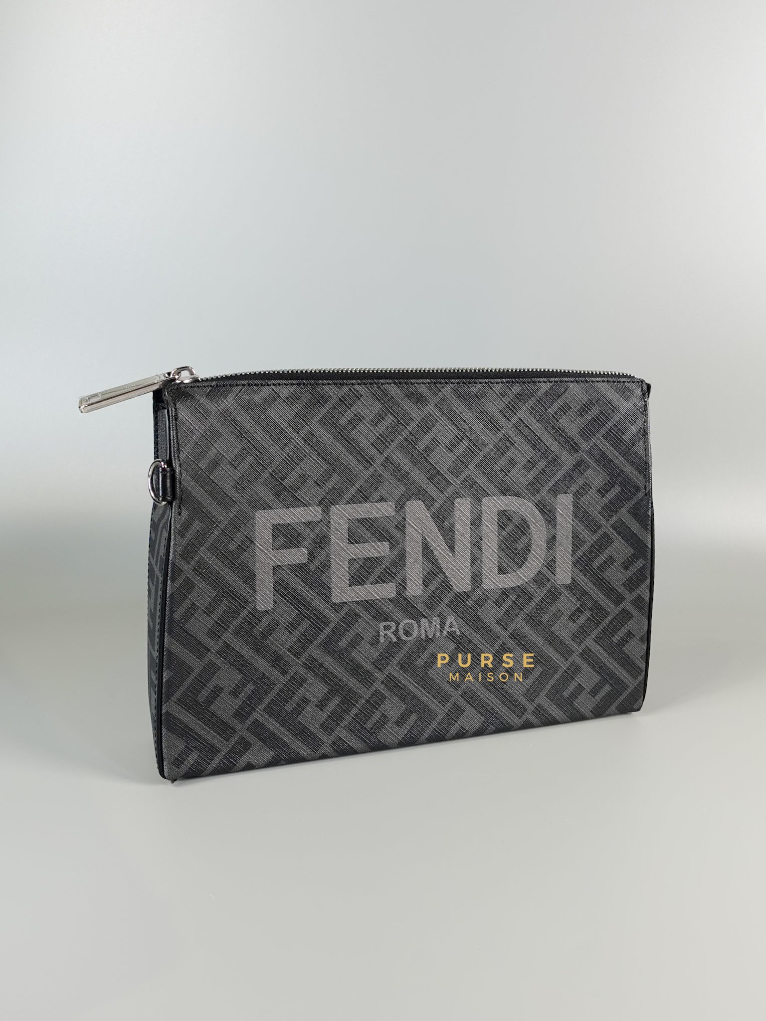 Clutch Bag in Black/Grey Monogram Canvas | Purse Maison Luxury Bags Shop