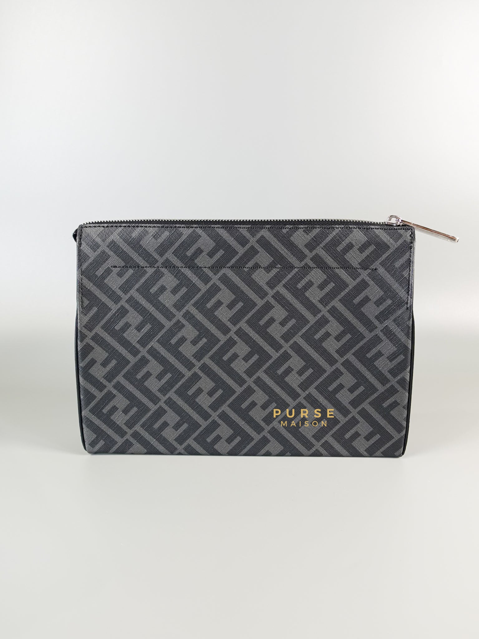 Clutch Bag in Black/Grey Monogram Canvas | Purse Maison Luxury Bags Shop