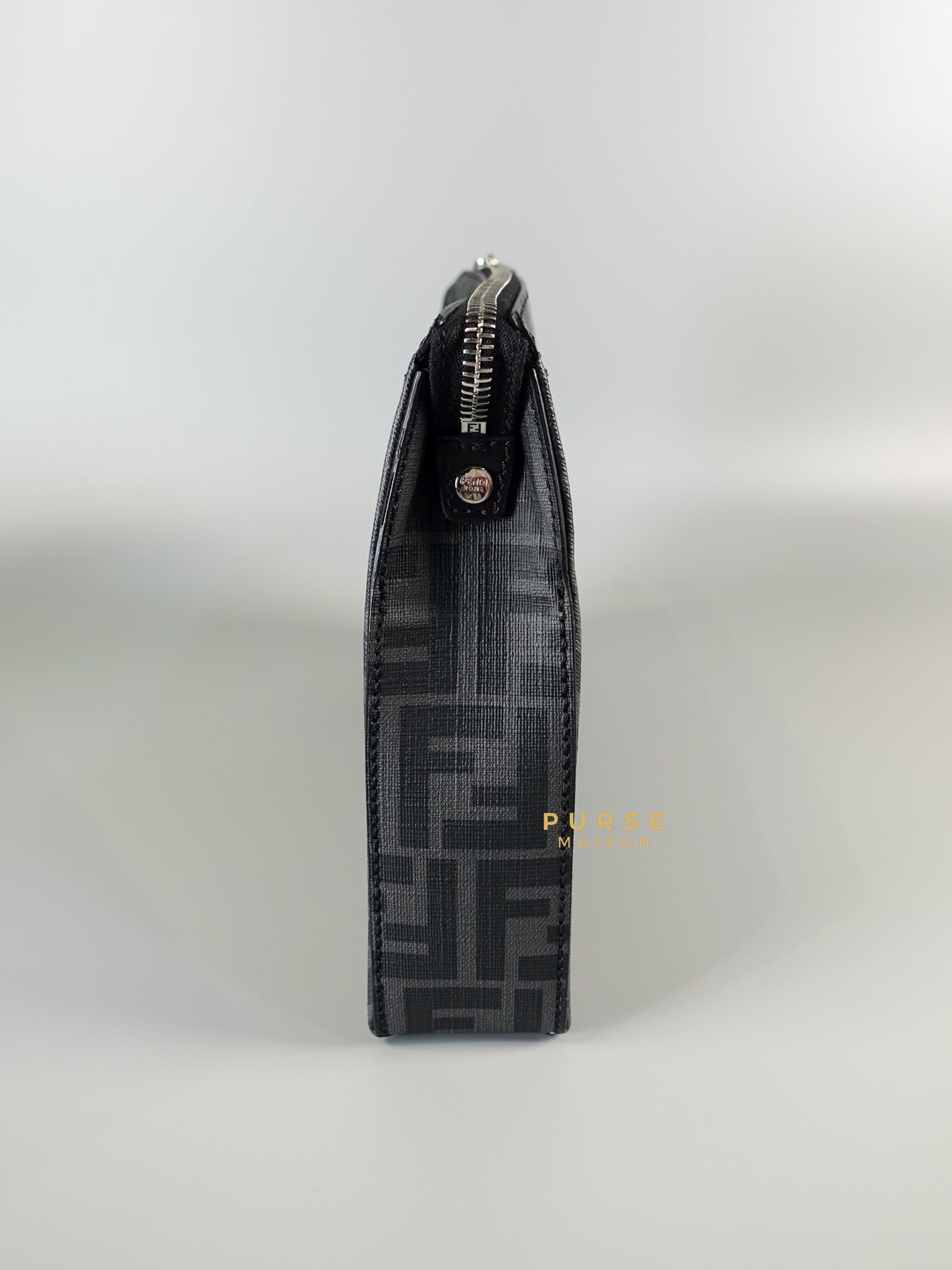 Clutch Bag in Black/Grey Monogram Canvas | Purse Maison Luxury Bags Shop