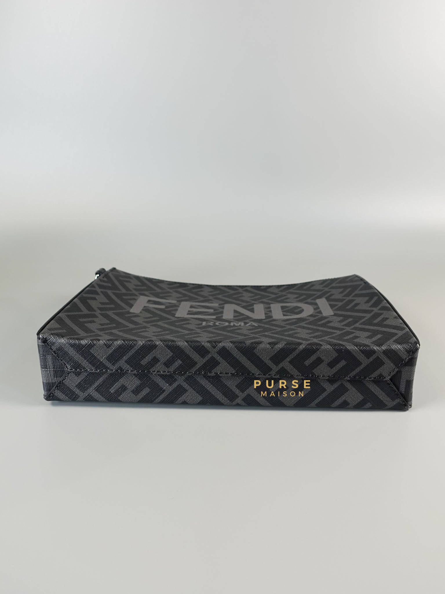 Clutch Bag in Black/Grey Monogram Canvas | Purse Maison Luxury Bags Shop