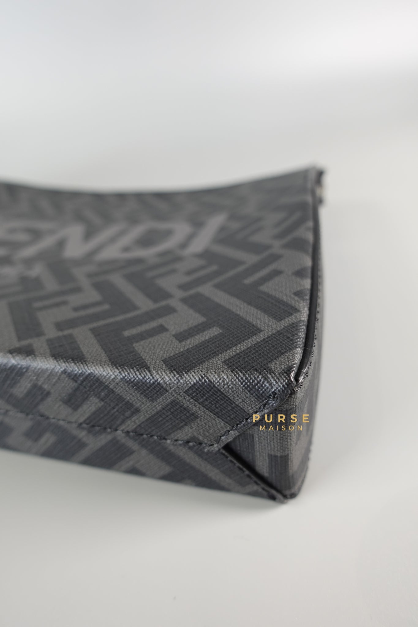 Clutch Bag in Black/Grey Monogram Canvas | Purse Maison Luxury Bags Shop