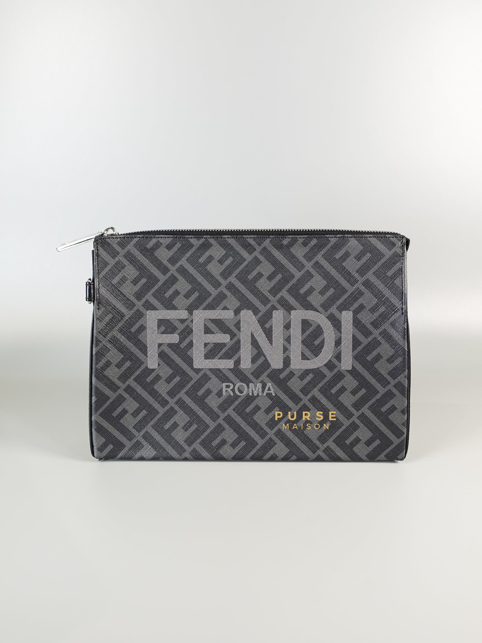 Clutch Bag in Black/Grey Monogram Canvas | Purse Maison Luxury Bags Shop