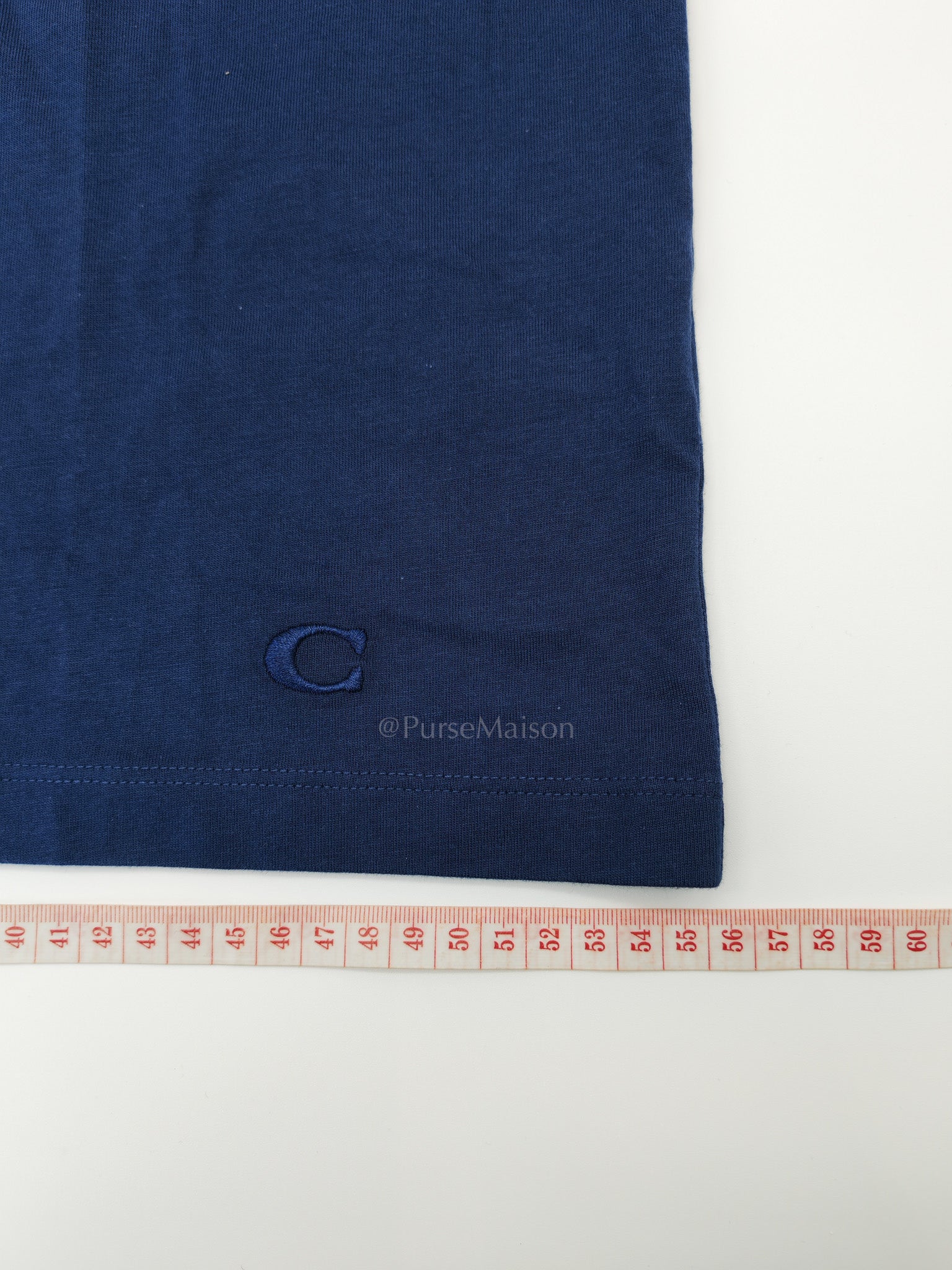 Logo Dark Blue Cotton and Brown Logo Print T-Shirt Size L | Purse Maison Luxury Bags Shop