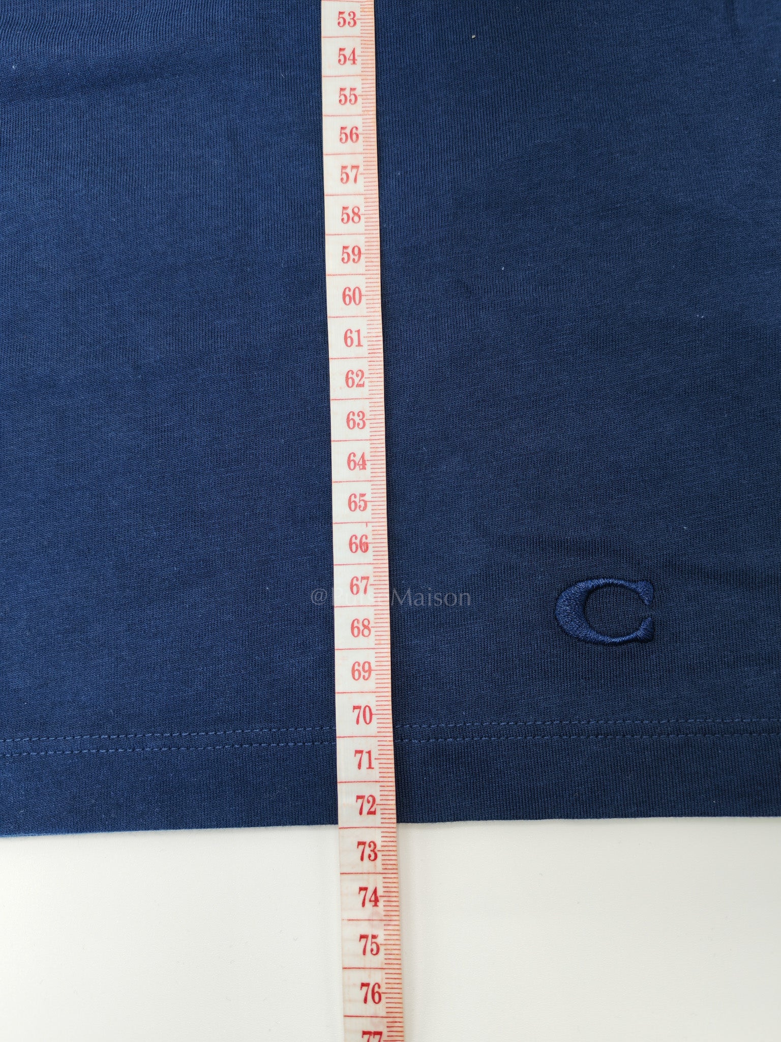 Logo Dark Blue Cotton and Brown Logo Print T-Shirt Size L