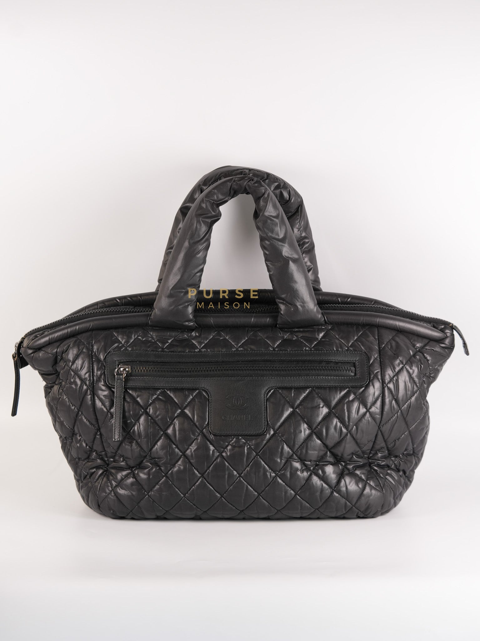 Coco Cocoon Tote Bag in Black Quilted Nylon Series 13 | Purse Maison Luxury Bags Shop