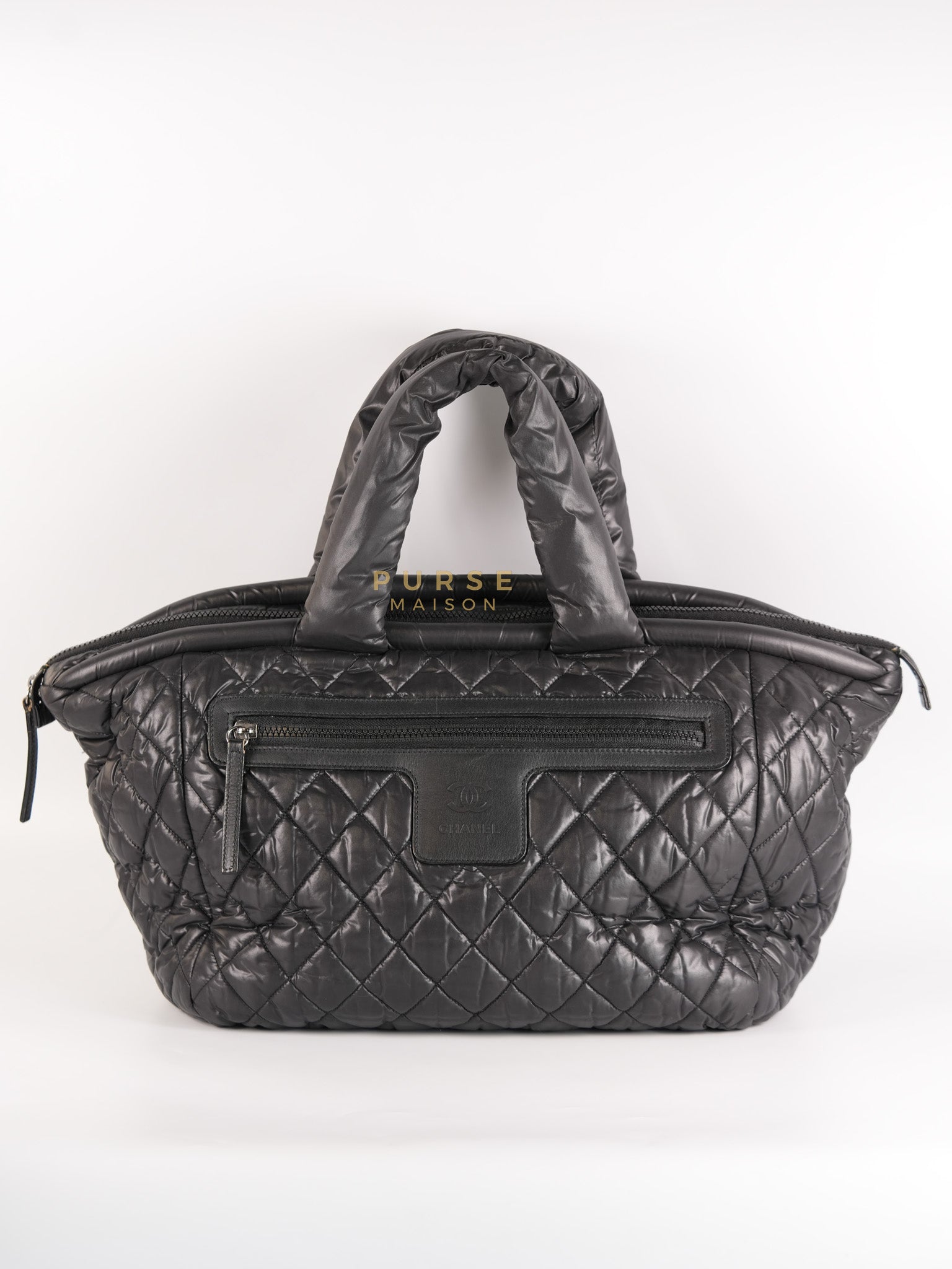 Coco Cocoon Tote Bag in Black Quilted Nylon Series 13 | Purse Maison Luxury Bags Shop