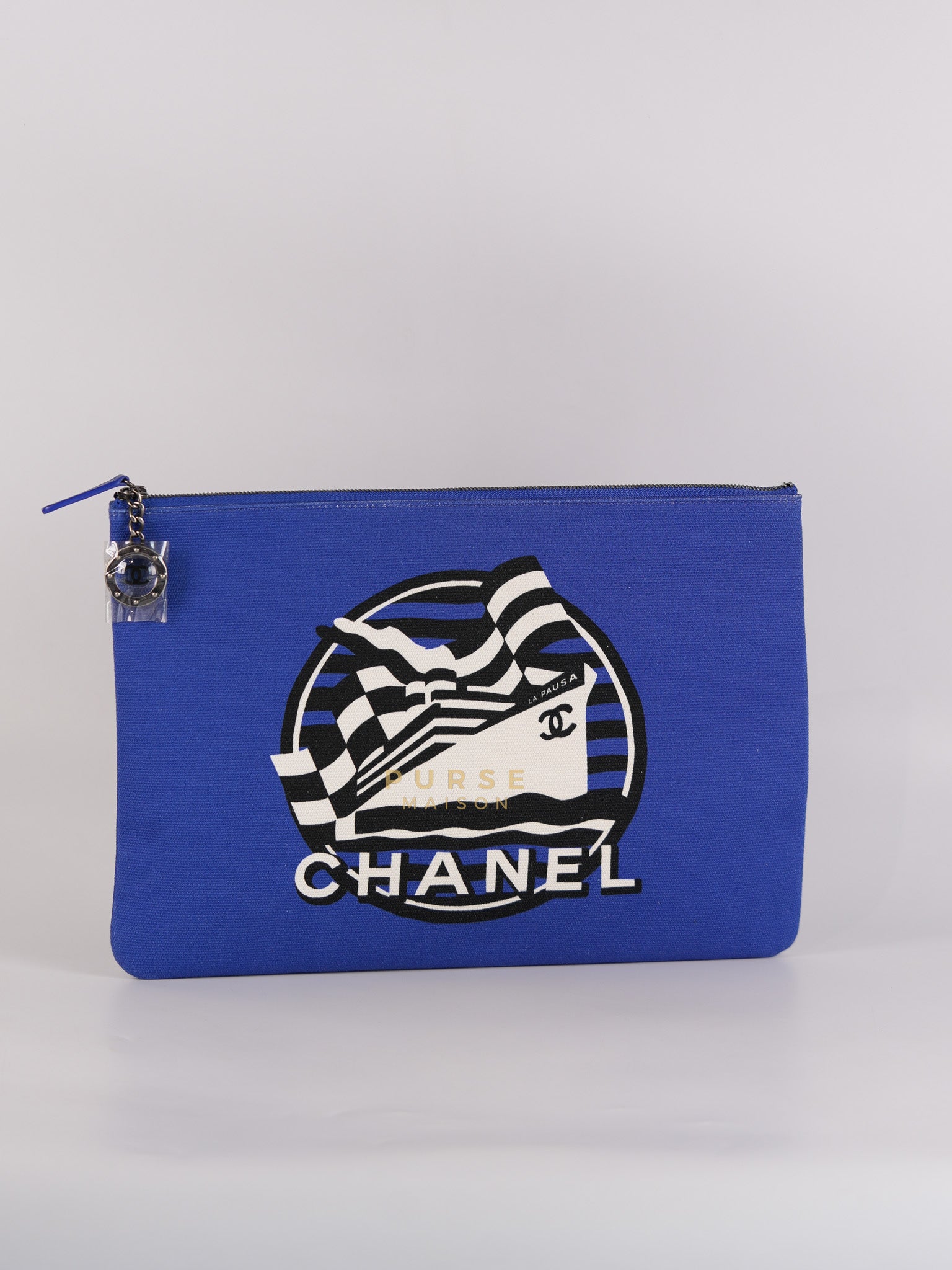 Coco Cruise O-Case Zip Pouch in Dark Blue Ruthenium Hardware Series 26 | Purse Maison Luxury Bags Shop