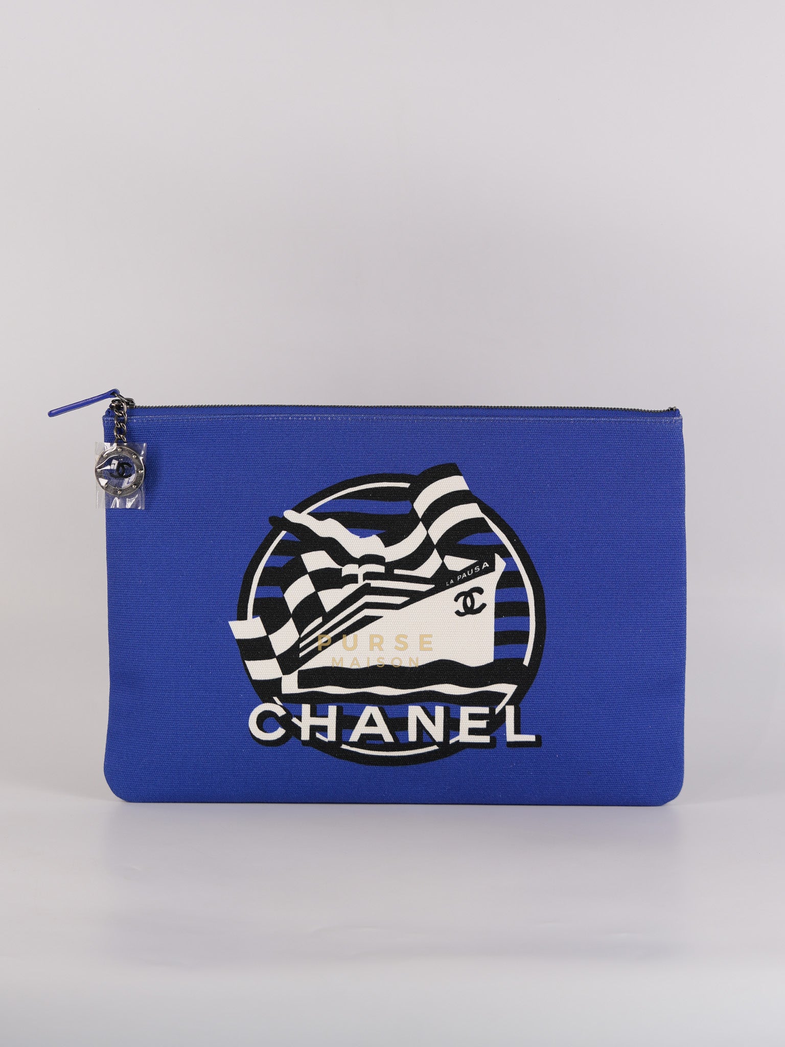 Coco Cruise O-Case Zip Pouch in Dark Blue Ruthenium Hardware Series 26 | Purse Maison Luxury Bags Shop
