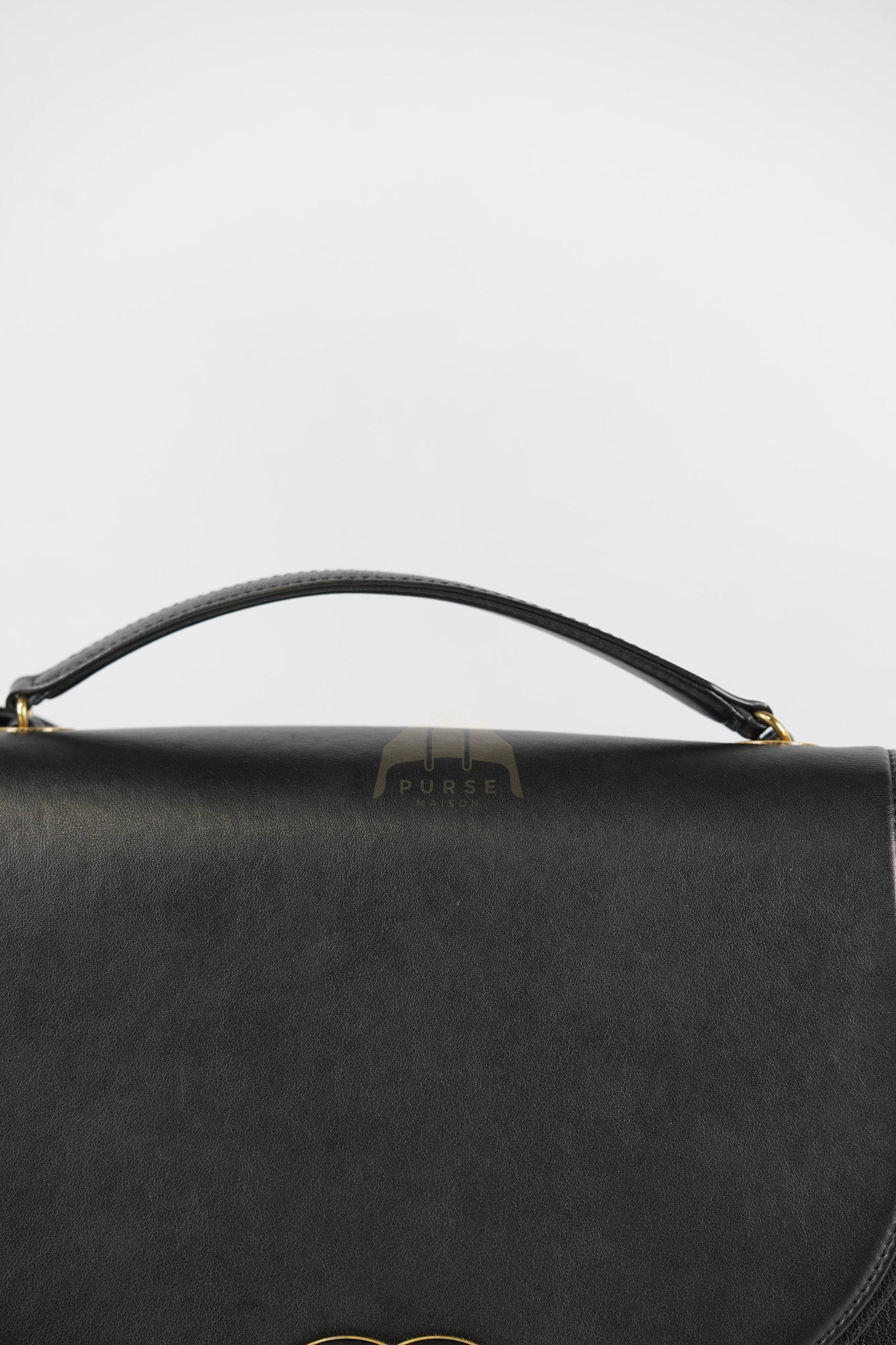 Coco Curve Flap Bag Medium in Black Calfskin Leather & Aged Gold Hardware Series 24 | Purse Maison Luxury Bags Shop