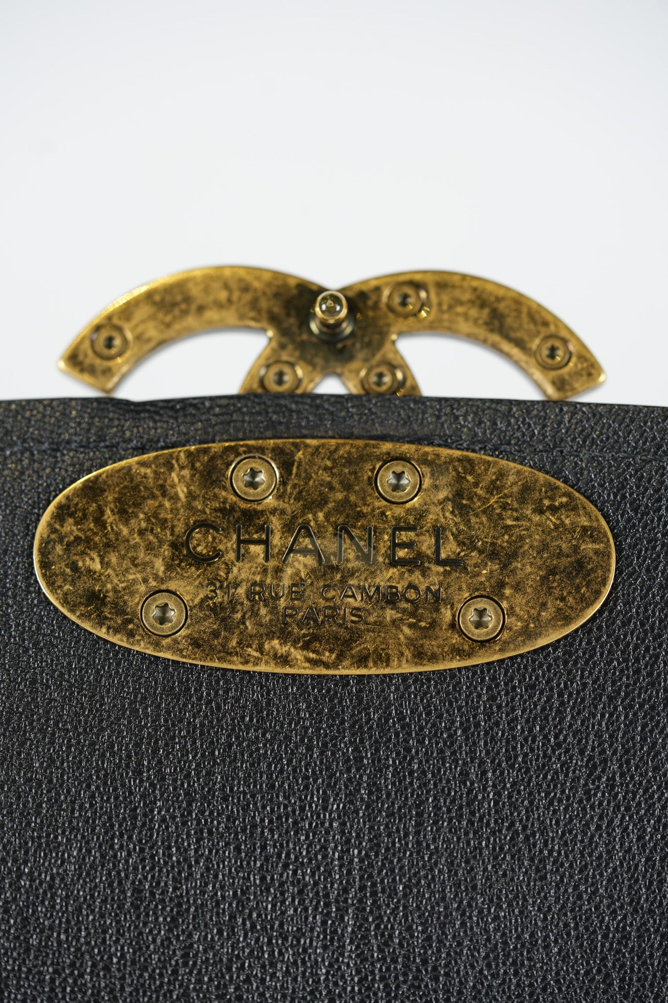 Coco Curve Flap Bag Medium in Black Calfskin Leather & Aged Gold Hardware Series 24 | Purse Maison Luxury Bags Shop