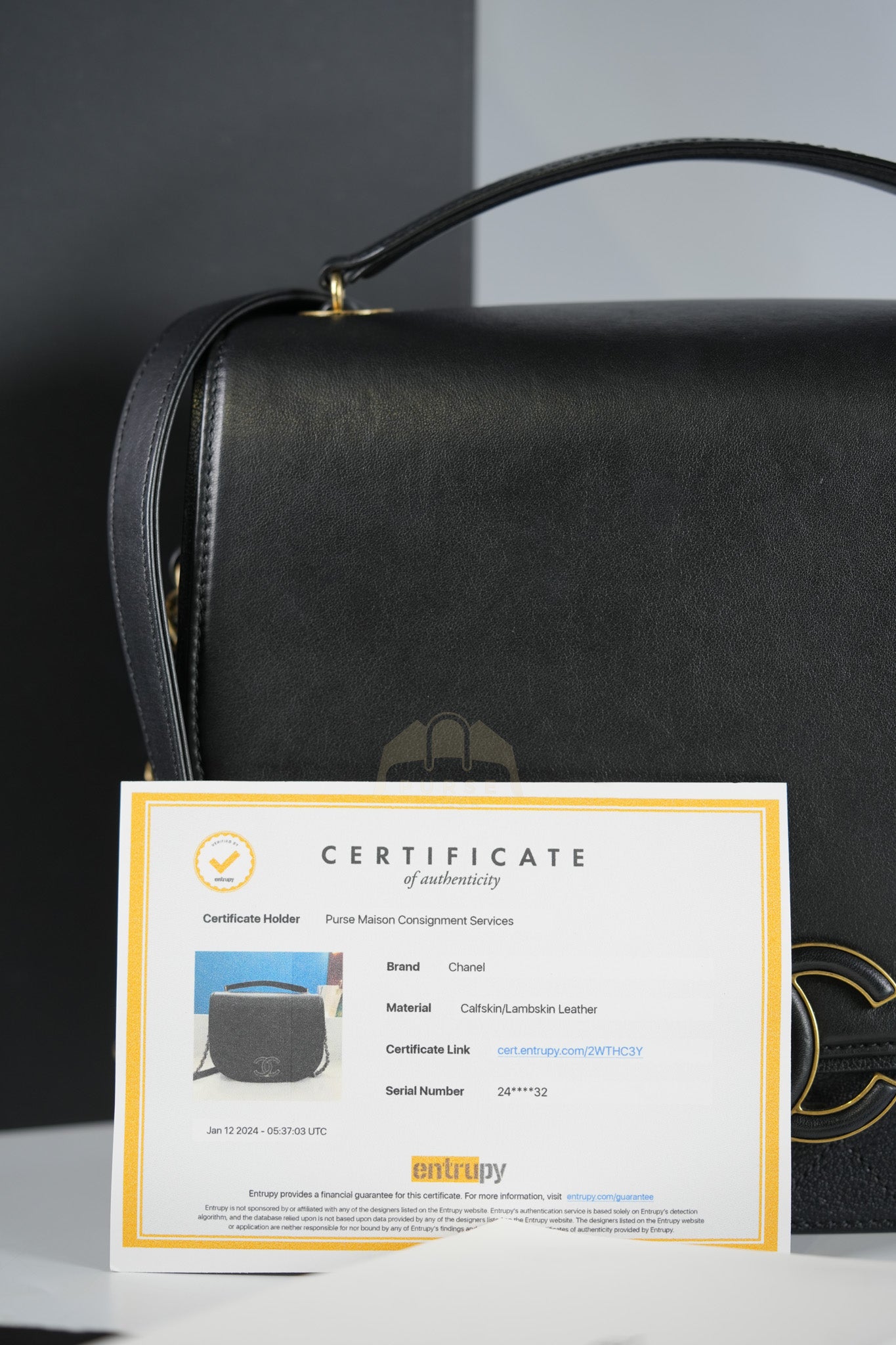 Coco Curve Flap Bag Medium in Black Calfskin Leather & Aged Gold Hardware Series 24 | Purse Maison Luxury Bags Shop