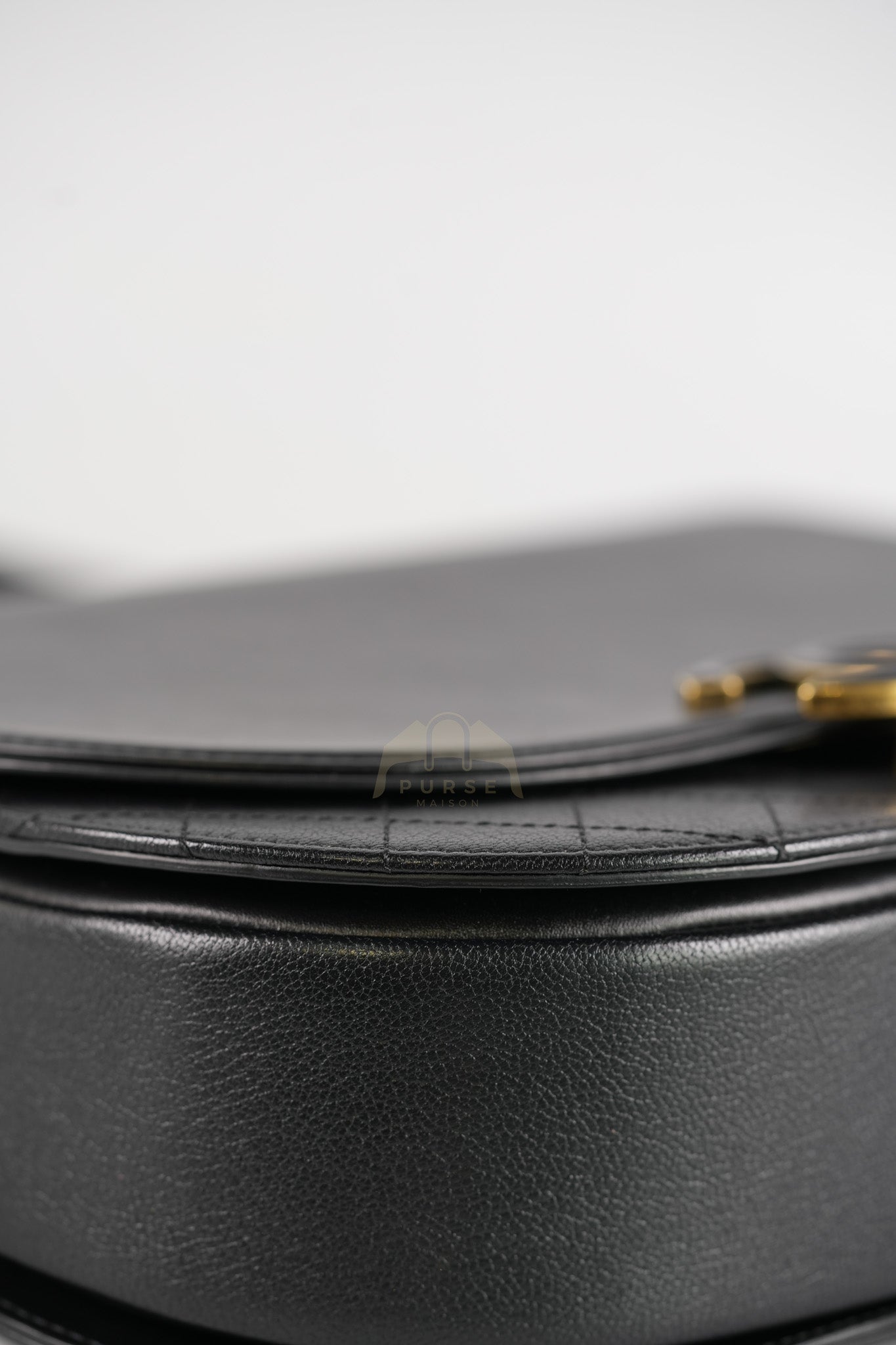 Coco Curve Flap Bag Medium in Black Calfskin Leather & Aged Gold Hardware Series 24 | Purse Maison Luxury Bags Shop