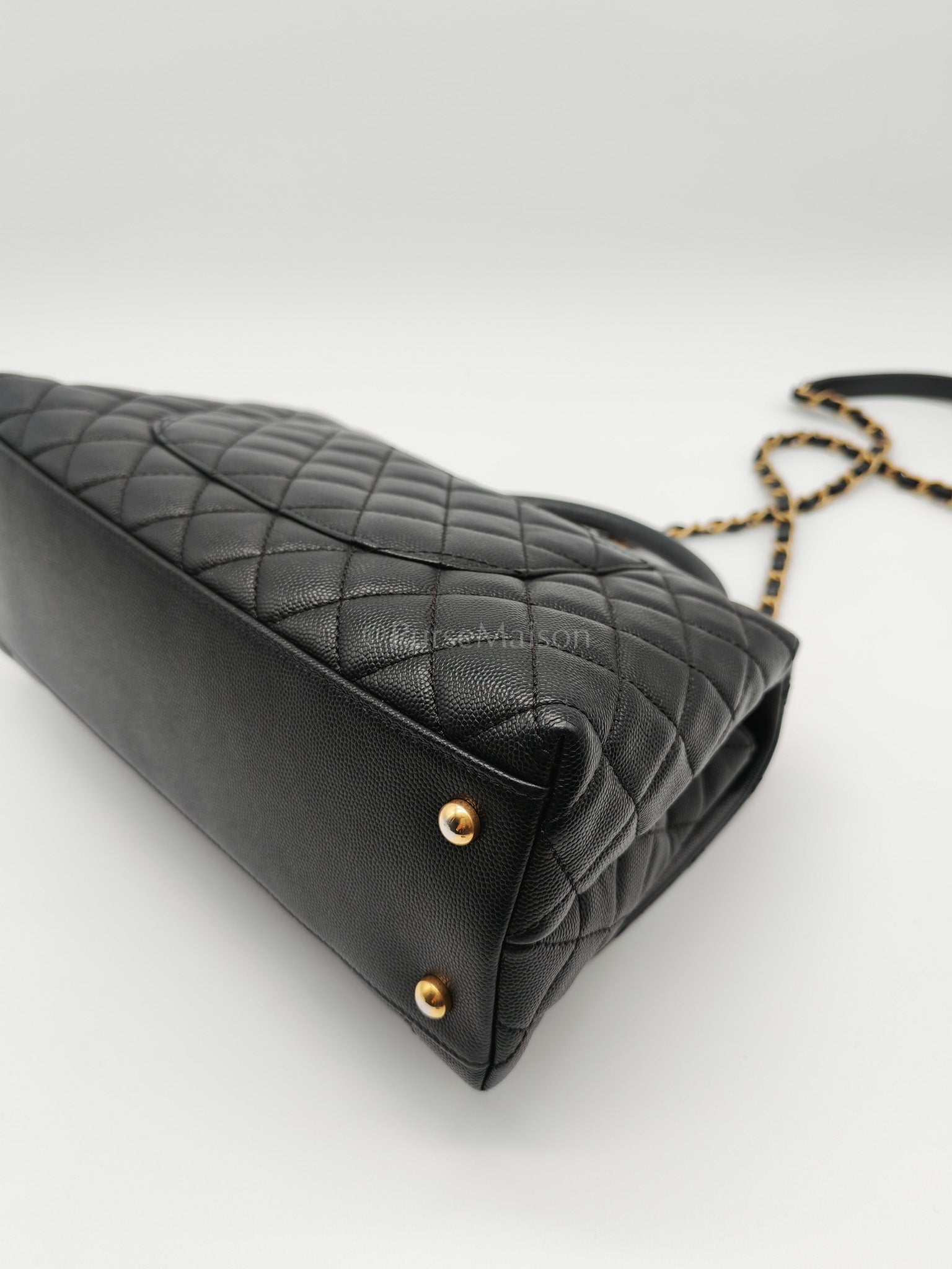 Coco Handle Medium in Black Caviar Leather Aged Gold Hardware Series 24 | Purse Maison Luxury Bags Shop