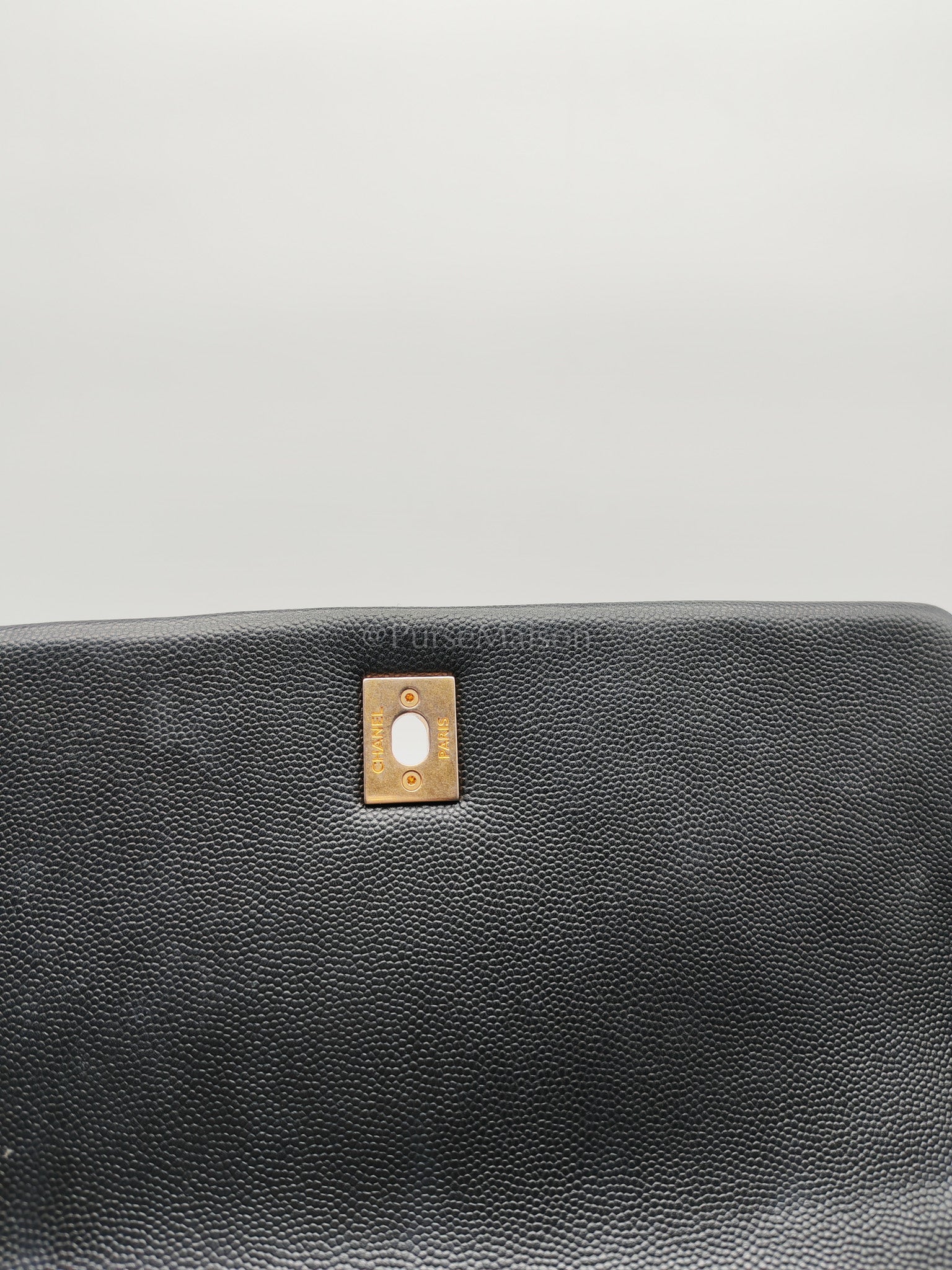 Coco Handle Medium in Black Caviar Leather Aged Gold Hardware Series 24 | Purse Maison Luxury Bags Shop