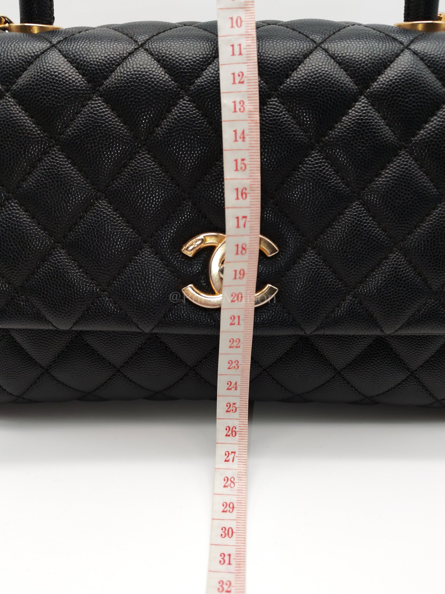 Coco Handle Medium in Black Caviar Leather Aged Gold Hardware Series 24 | Purse Maison Luxury Bags Shop
