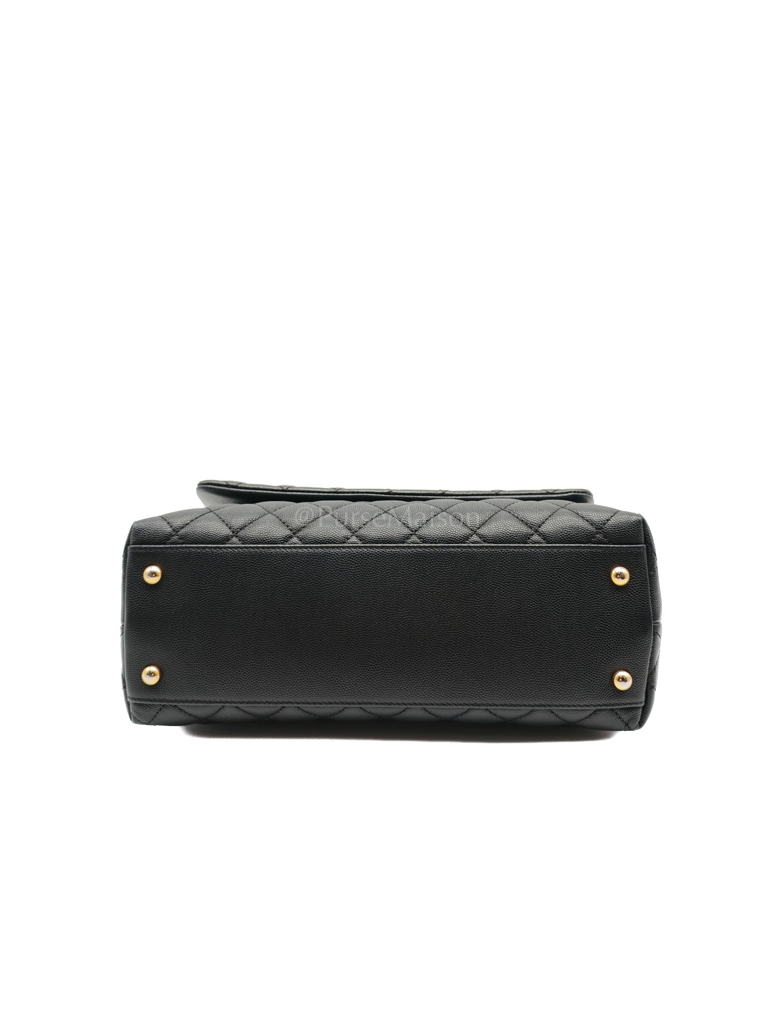 Coco Handle Medium in Black Caviar Leather Aged Gold Hardware Series 24 | Purse Maison Luxury Bags Shop