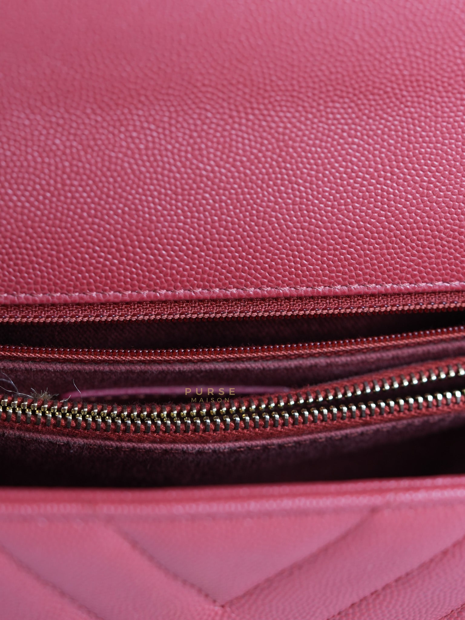 Coco Handle Medium in Red Caviar Leather & Gold Hardware(Series 29) | Purse Maison Luxury Bags Shop