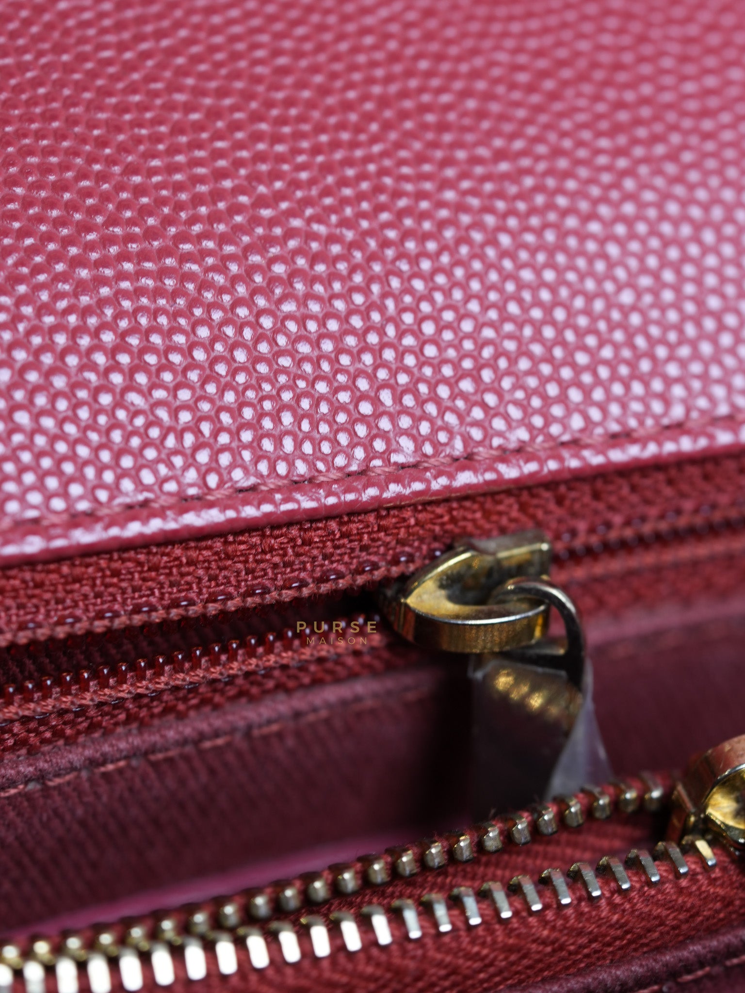Coco Handle Medium in Red Caviar Leather & Gold Hardware(Series 29) | Purse Maison Luxury Bags Shop