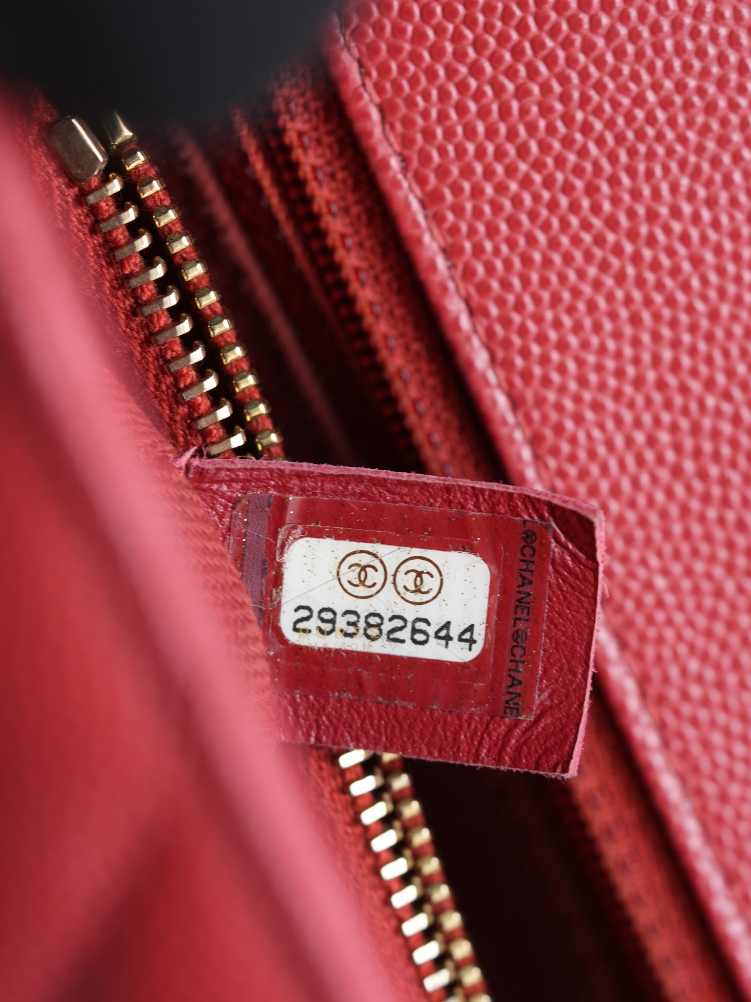 Coco Handle Medium in Red Caviar Leather & Gold Hardware(Series 29) | Purse Maison Luxury Bags Shop
