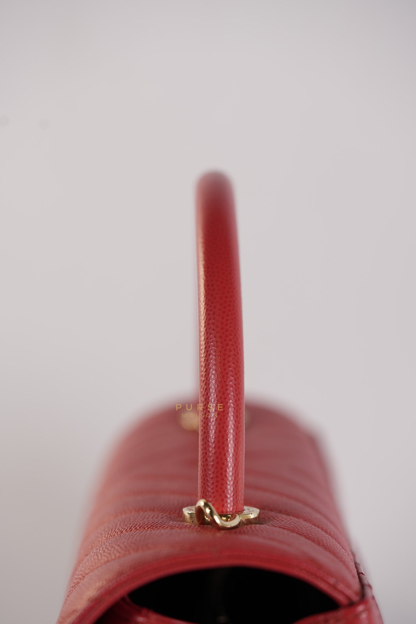 Coco Handle Medium in Red Caviar Leather & Gold Hardware(Series 29) | Purse Maison Luxury Bags Shop