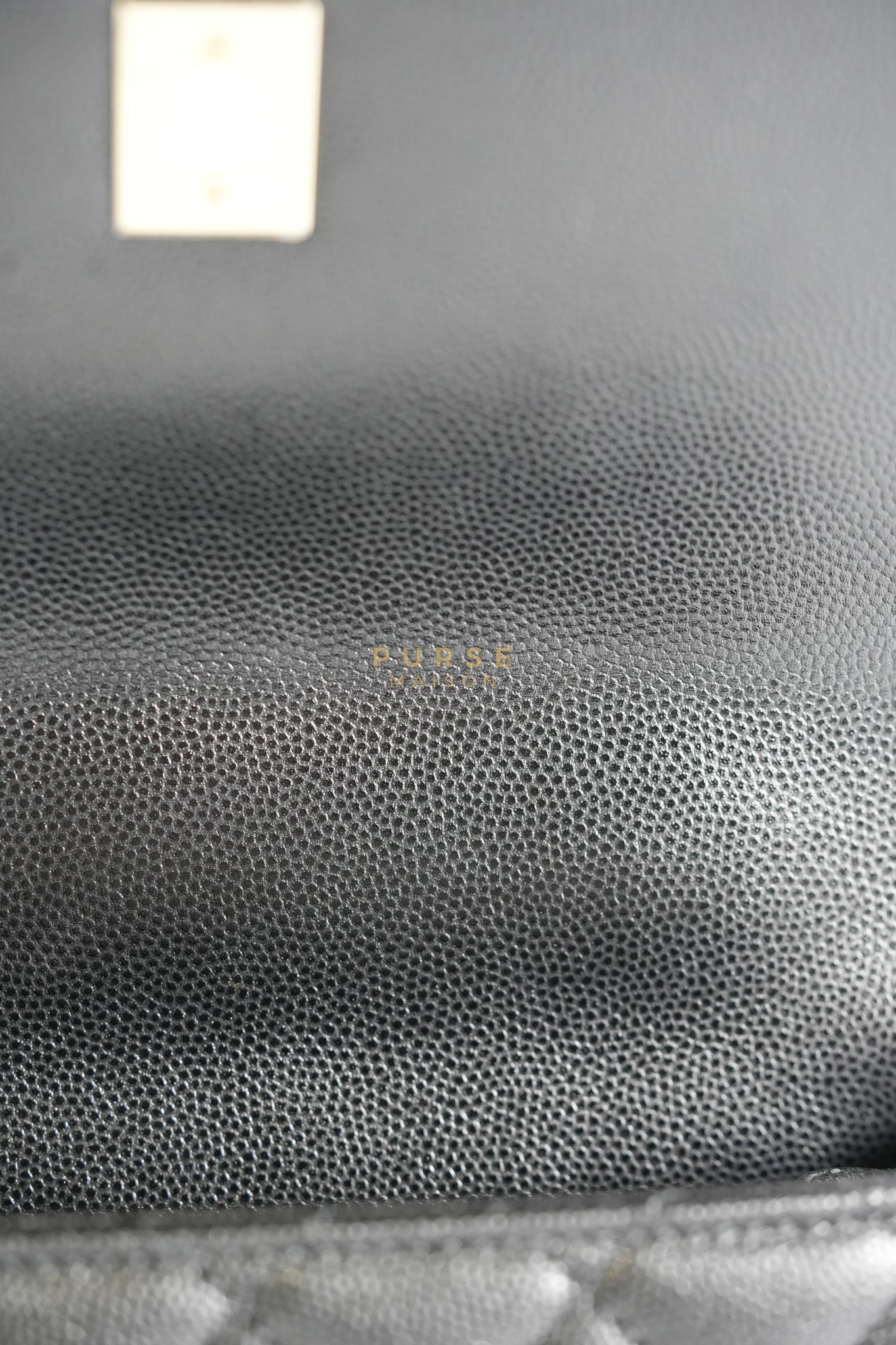 Coco Handle Mini in Black Quilted Caviar Leather in Light Gold Hardware (Microchip) | Purse Maison Luxury Bags Shop
