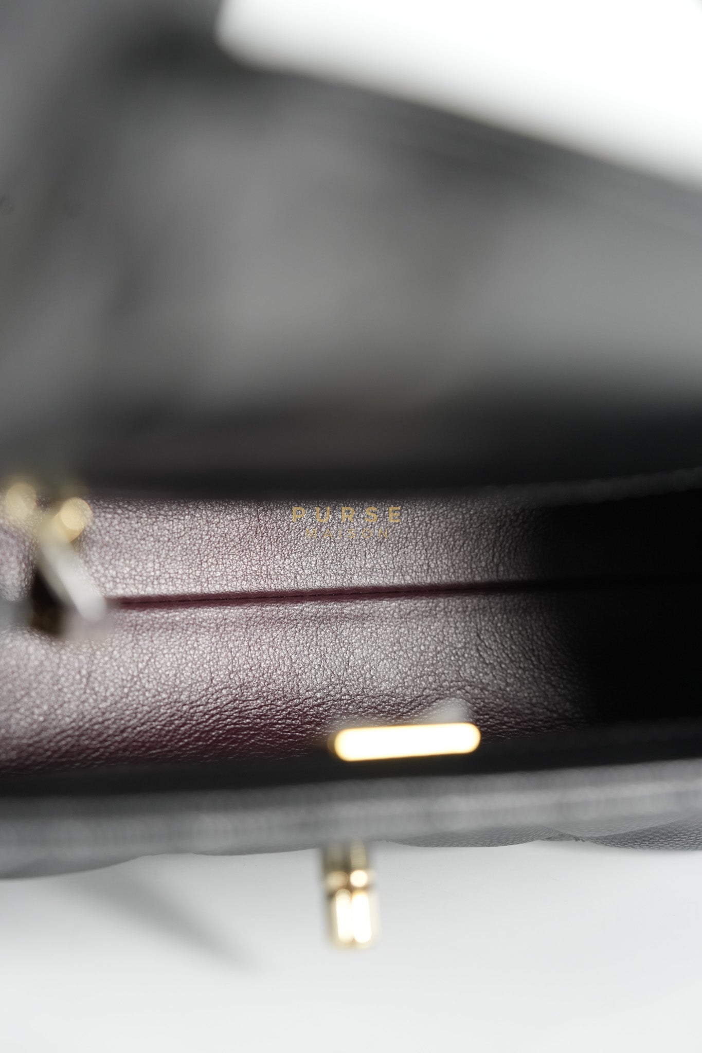 Coco Handle Mini in Black Quilted Caviar Leather in Light Gold Hardware (Microchip) | Purse Maison Luxury Bags Shop