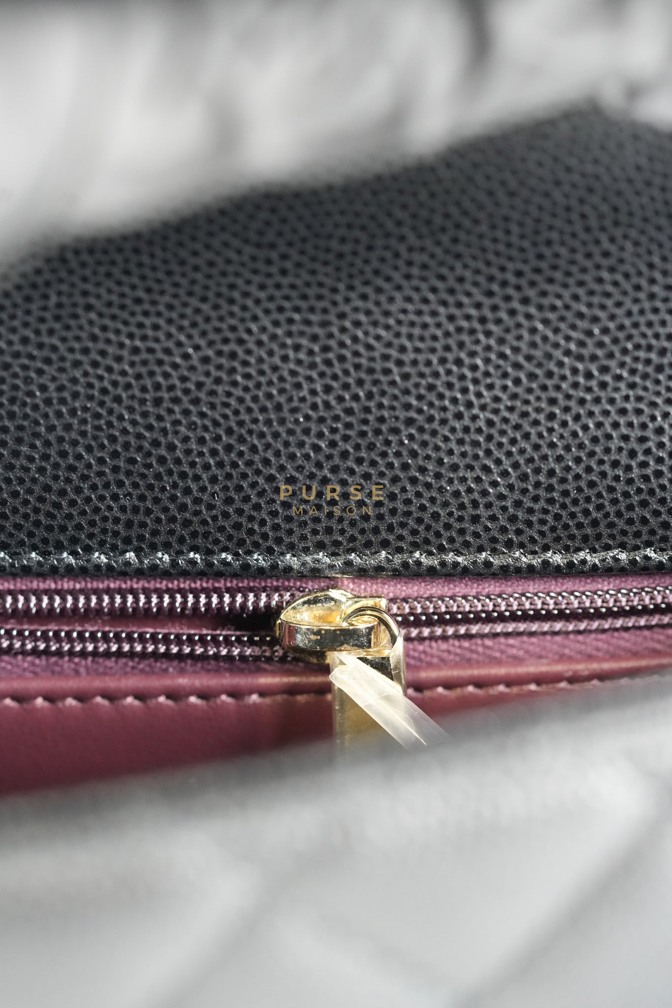 Coco Handle Mini in Black Quilted Caviar Leather in Light Gold Hardware (Microchip) | Purse Maison Luxury Bags Shop