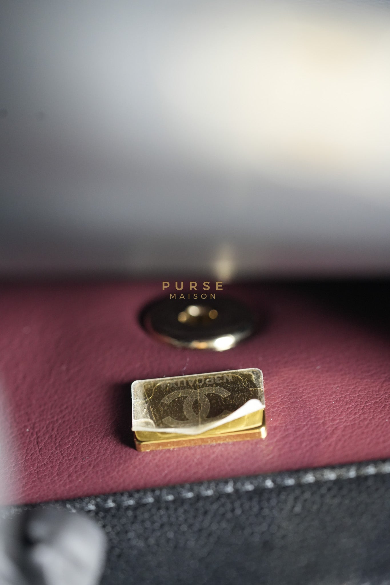 Coco Handle Mini in Black Quilted Caviar Leather in Light Gold Hardware (Microchip) | Purse Maison Luxury Bags Shop