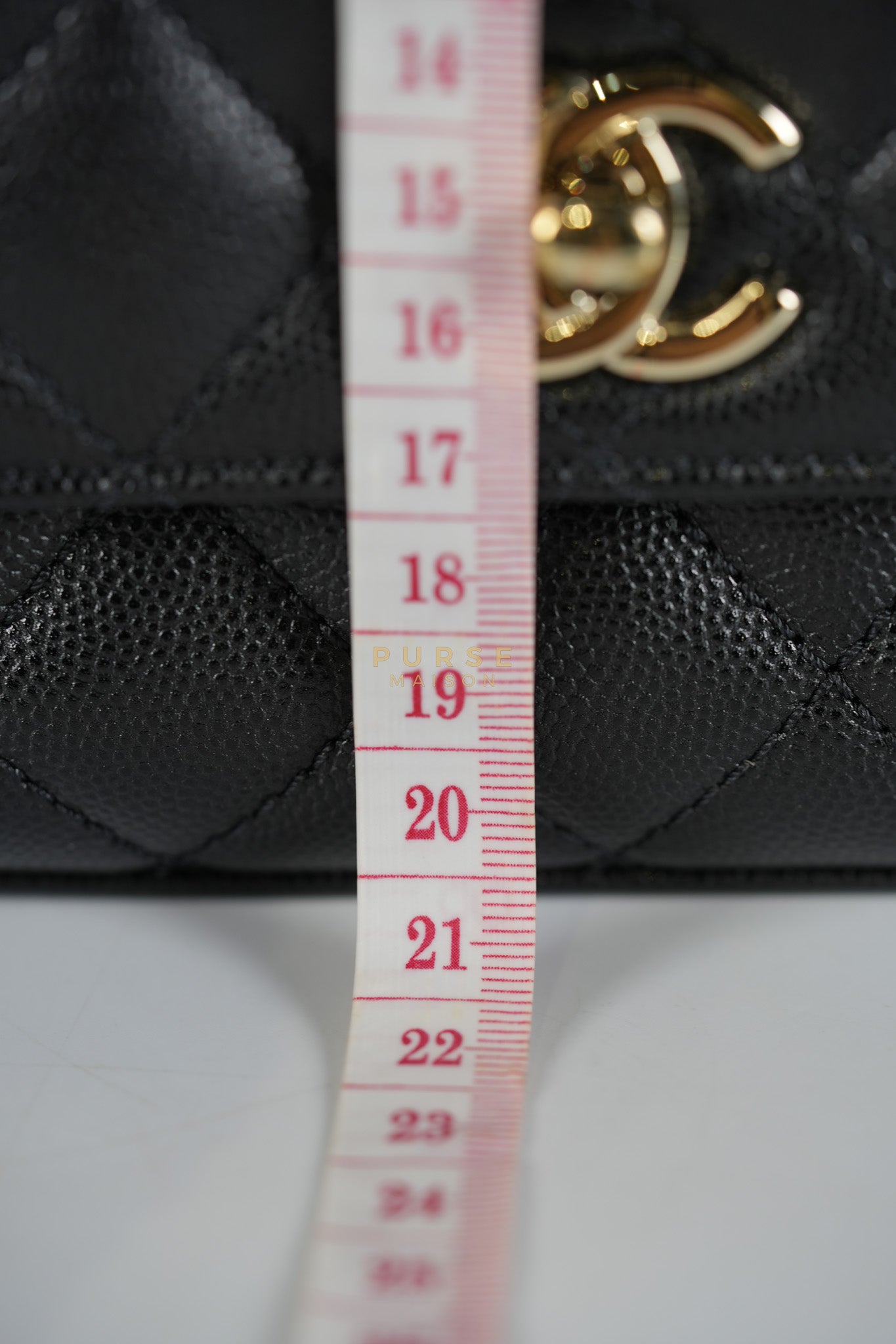 Coco Handle Mini in Black Quilted Caviar Leather in Light Gold Hardware (Microchip) | Purse Maison Luxury Bags Shop