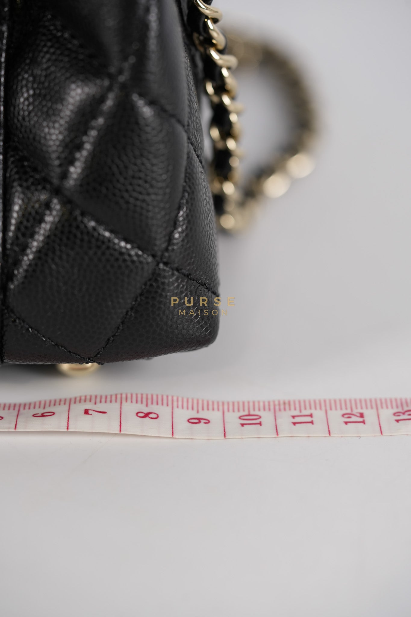 Coco Handle Mini in Black Quilted Caviar Leather in Light Gold Hardware (Microchip) | Purse Maison Luxury Bags Shop