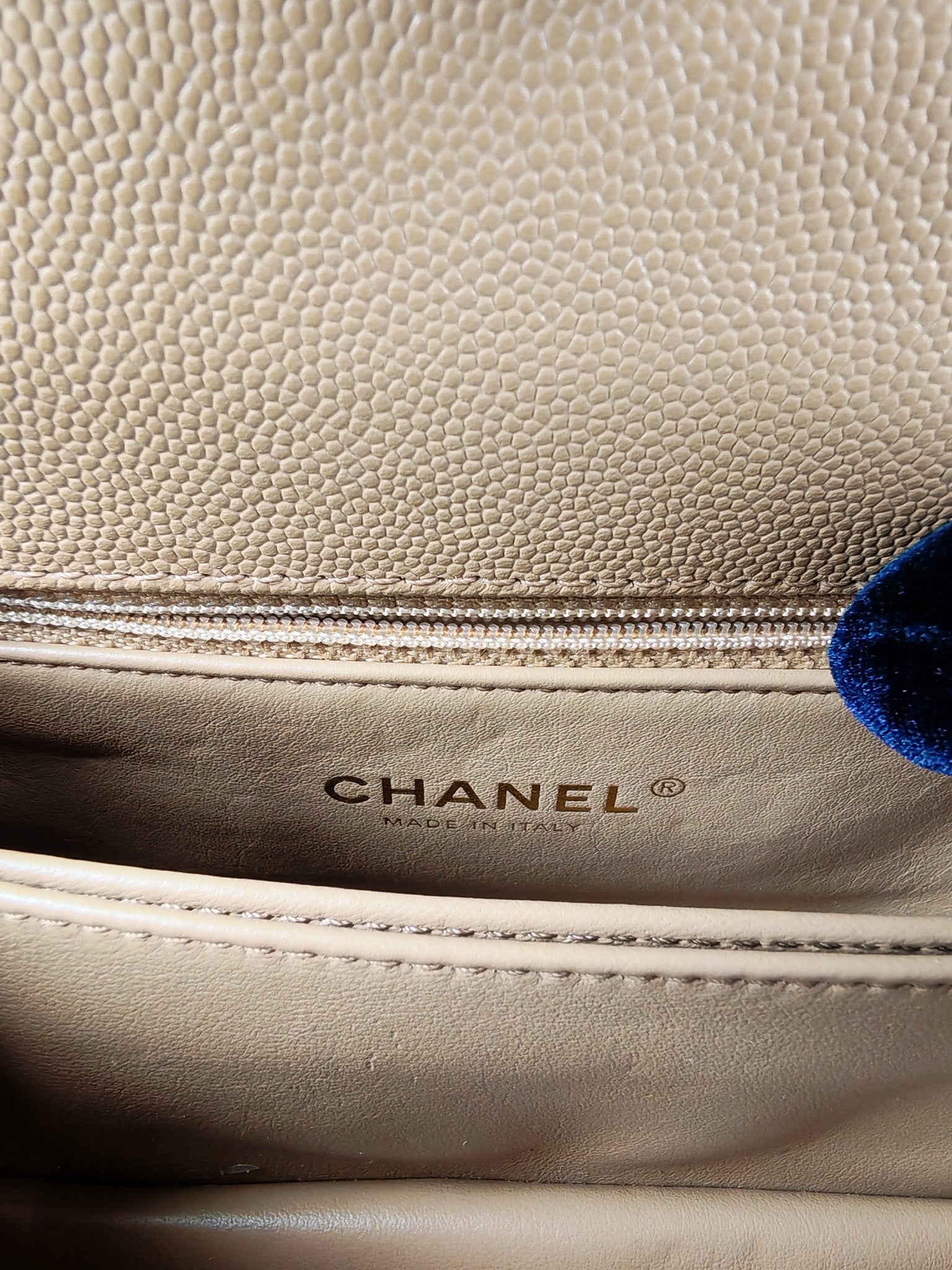 Coco Handle Mini in Dark Beige Caviar Leather Light Gold Hardware(Microchip) | Purse Maison Luxury Bags Shop