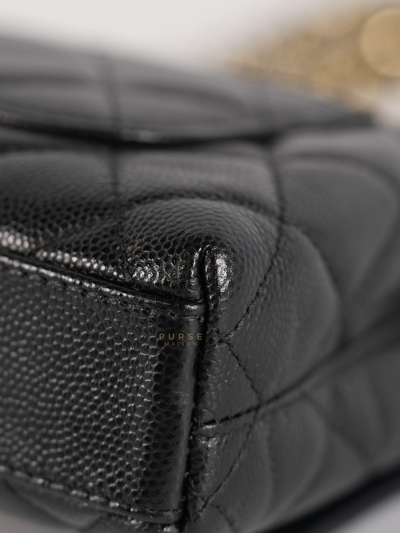 Coco Handle Nano in Black Caviar Leather and Light Gold Hardware (Microchip) | Purse Maison Luxury Bags Shop