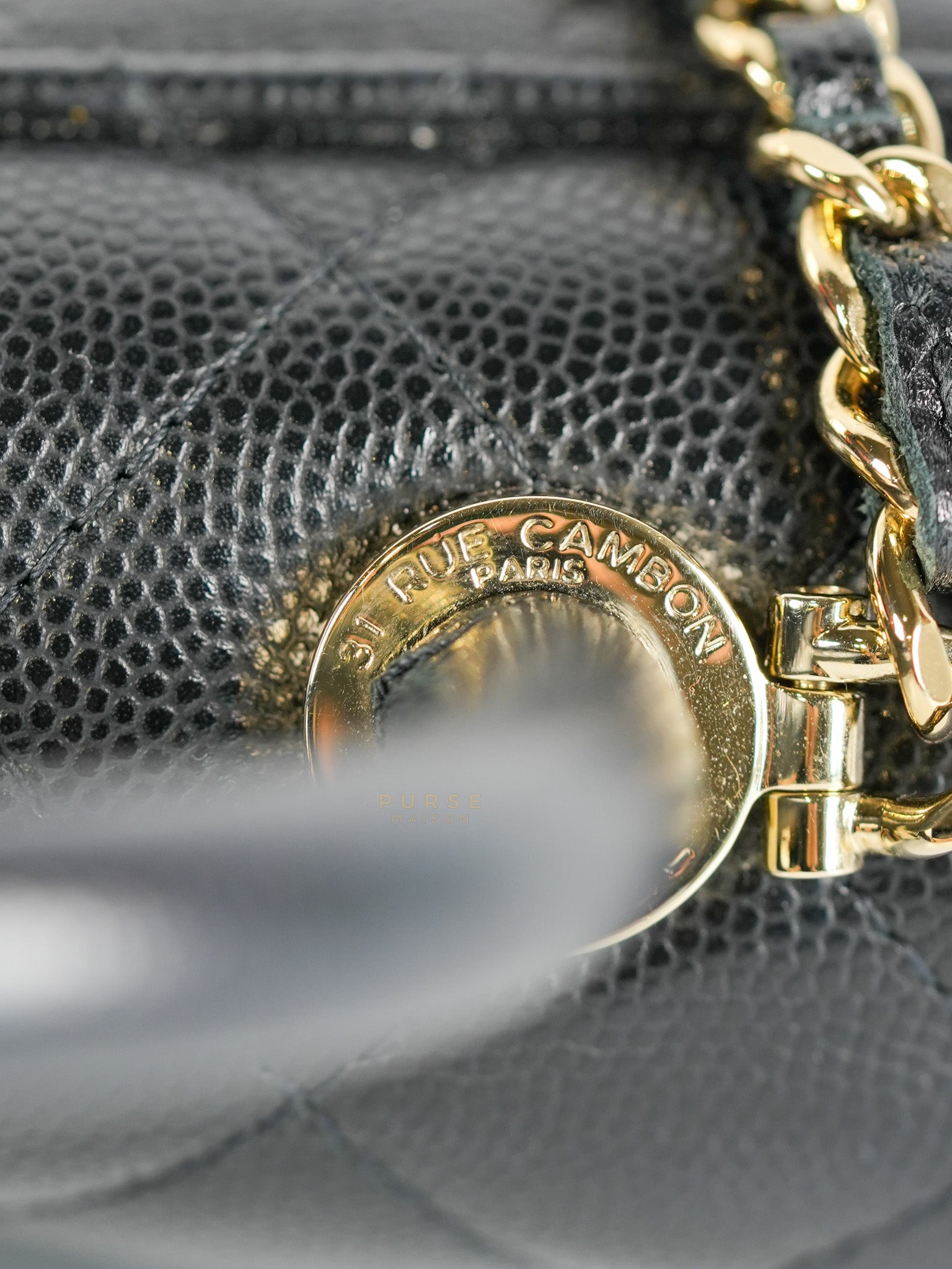 Coco Handle Nano in Black Caviar Leather and Light Gold Hardware (Microchip) | Purse Maison Luxury Bags Shop