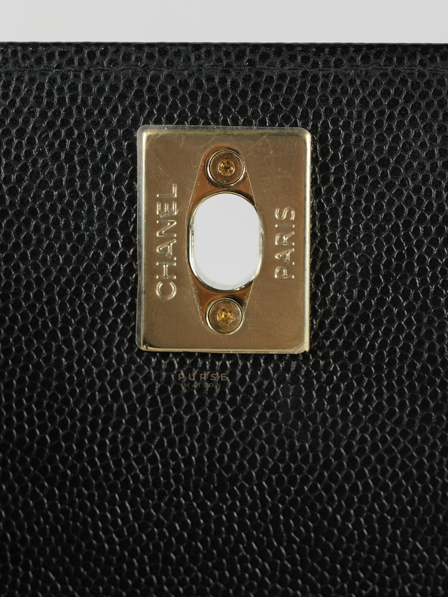 Coco Handle Nano in Black Caviar Leather and Light Gold Hardware (Microchip) | Purse Maison Luxury Bags Shop