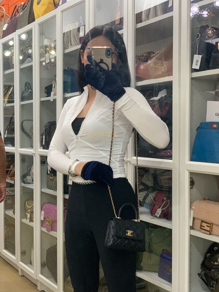 Coco Handle Nano in Black Caviar Leather and Light Gold Hardware (Microchip) | Purse Maison Luxury Bags Shop