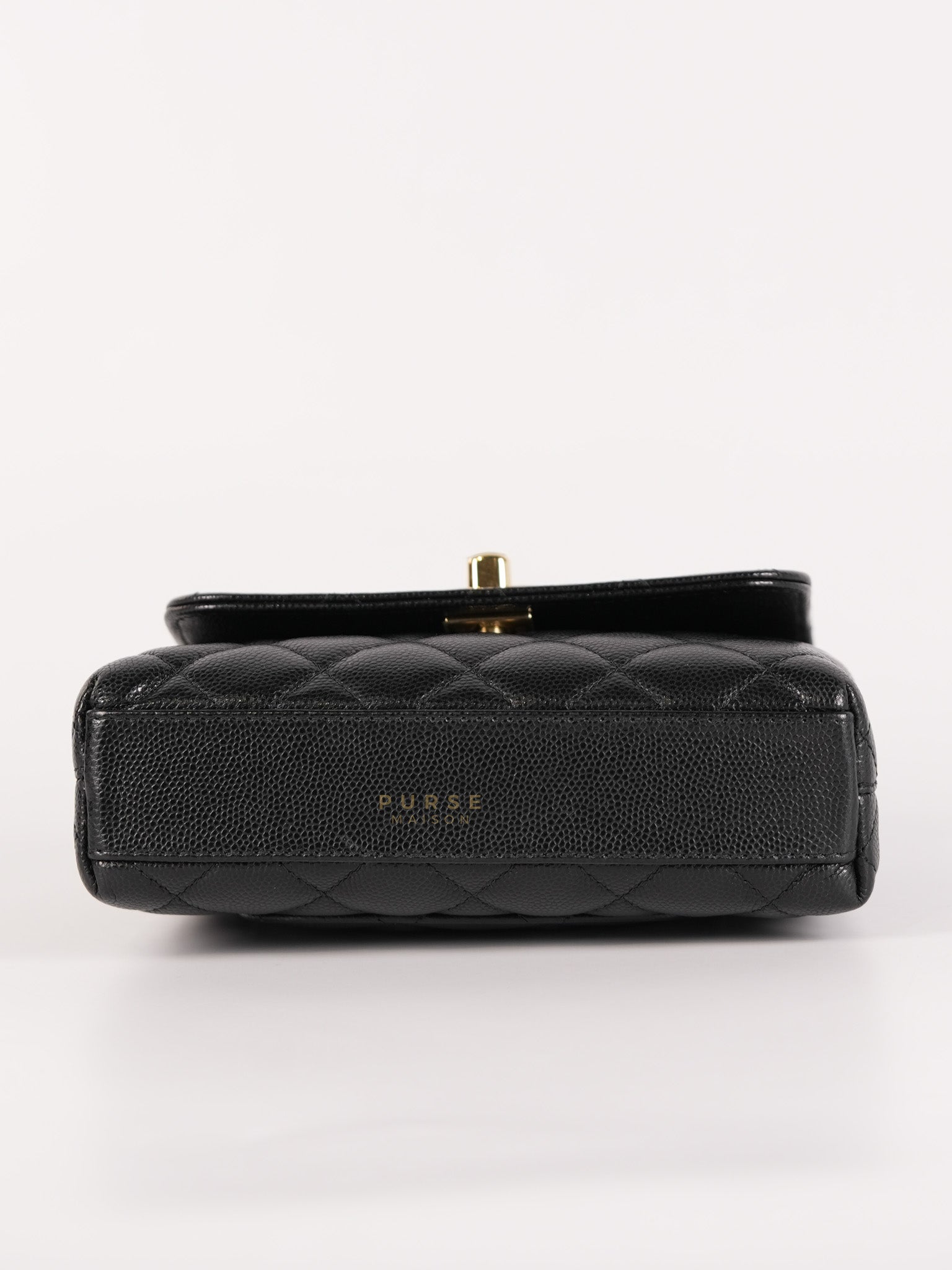 Coco Handle Nano in Black Caviar Leather and Light Gold Hardware (Microchip) | Purse Maison Luxury Bags Shop
