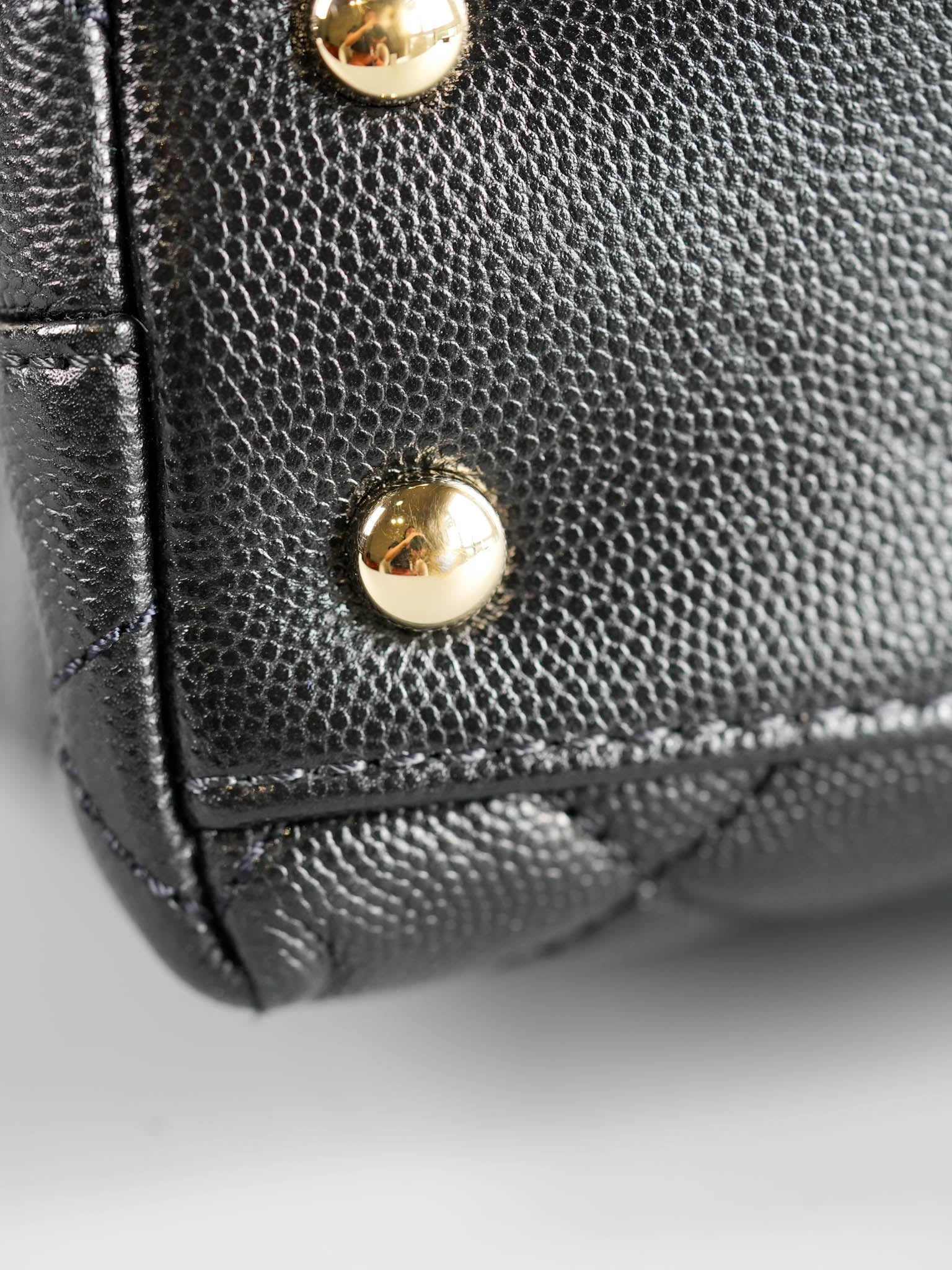 Coco Handle Small Black Caviar Light Gold Hardware (Microchip) | Purse Maison Luxury Bags Shop