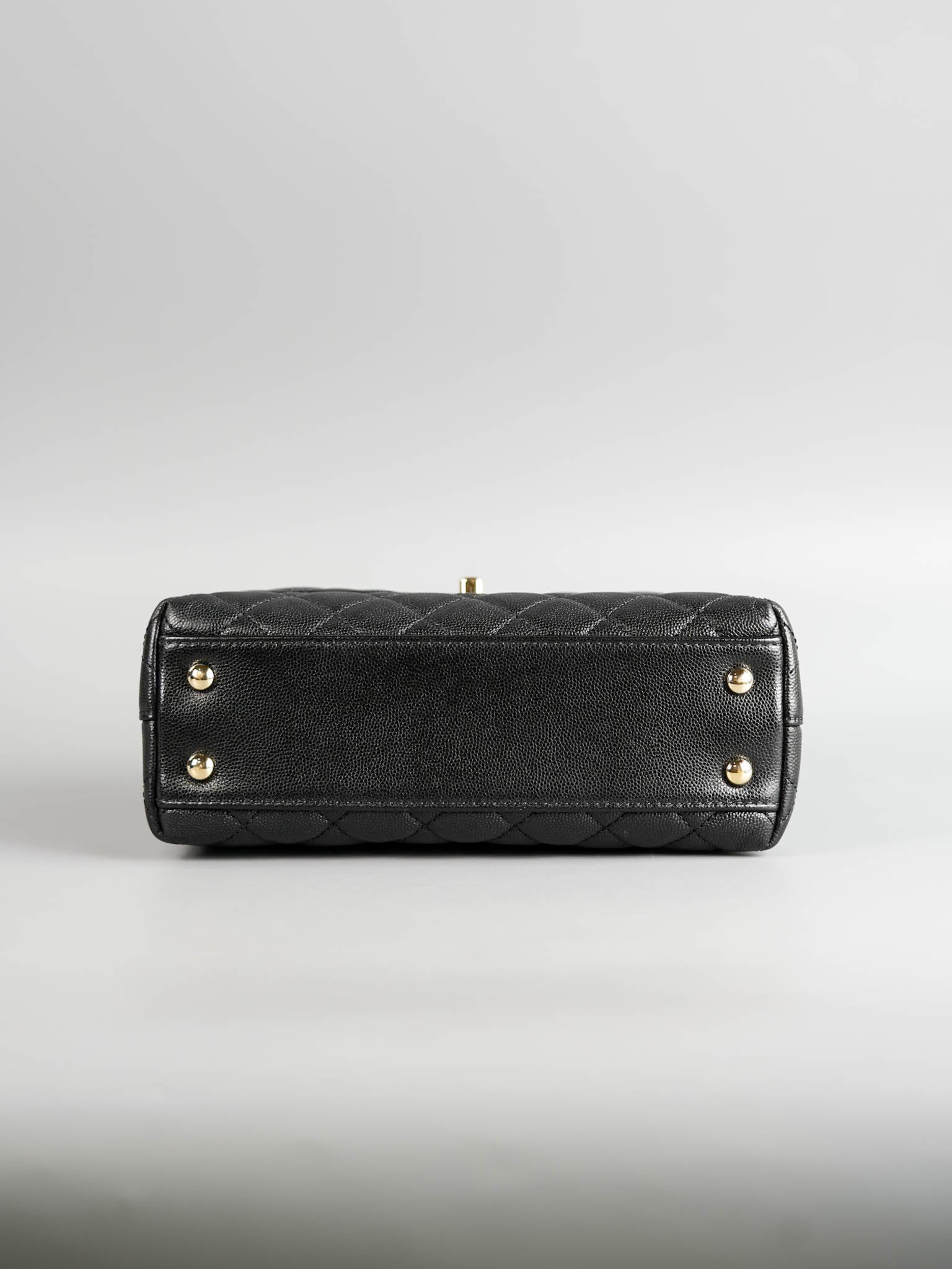 Coco Handle Small Black Caviar Light Gold Hardware (Microchip) | Purse Maison Luxury Bags Shop