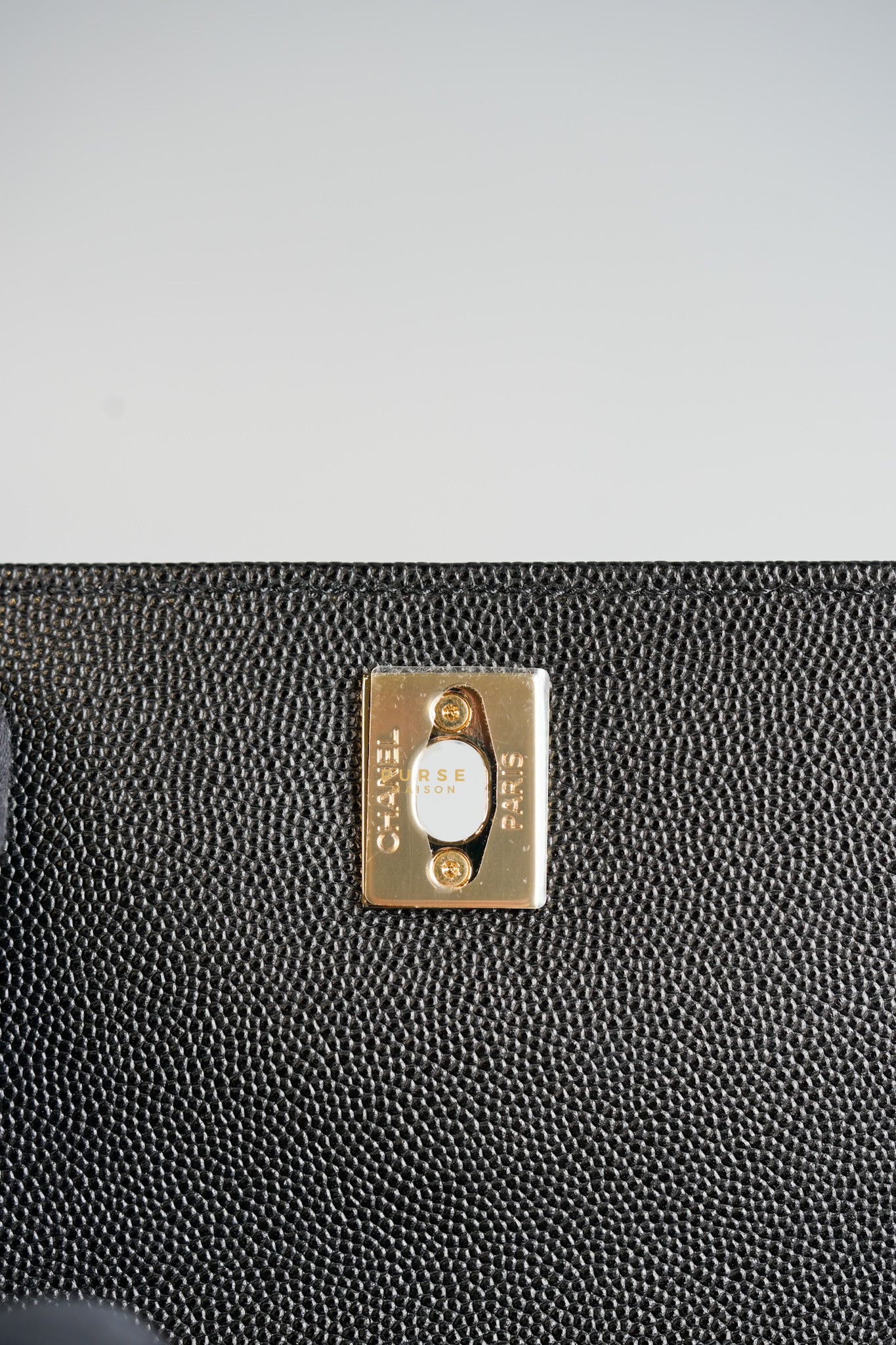 Coco Handle Small Black Caviar Limited Lizard Handle Light Gold Hardware (Series 30) | Purse Maison Luxury Bags Shop