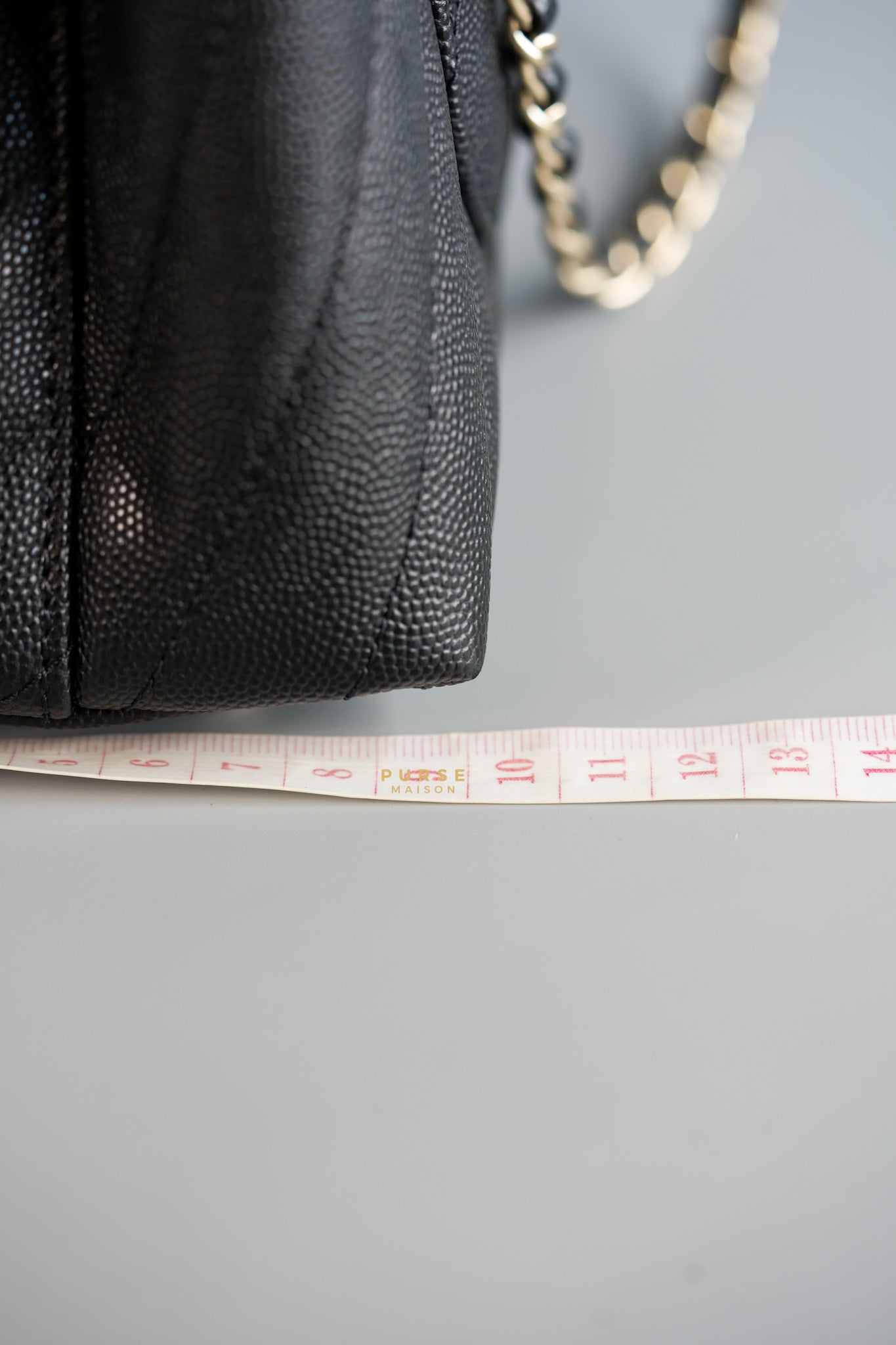 Coco Handle Small Black Caviar Limited Lizard Handle Light Gold Hardware (Series 30) | Purse Maison Luxury Bags Shop