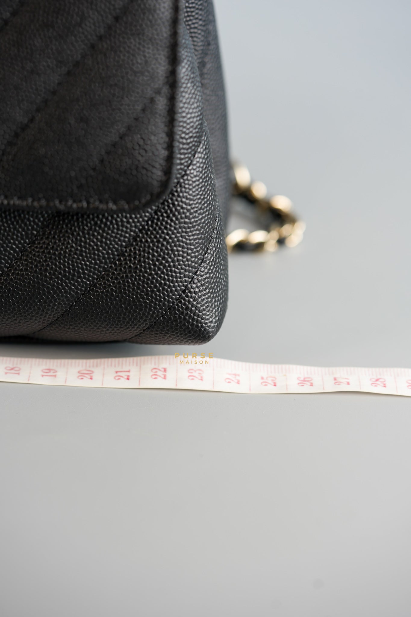 Coco Handle Small Black Caviar Limited Lizard Handle Light Gold Hardware (Series 30) | Purse Maison Luxury Bags Shop