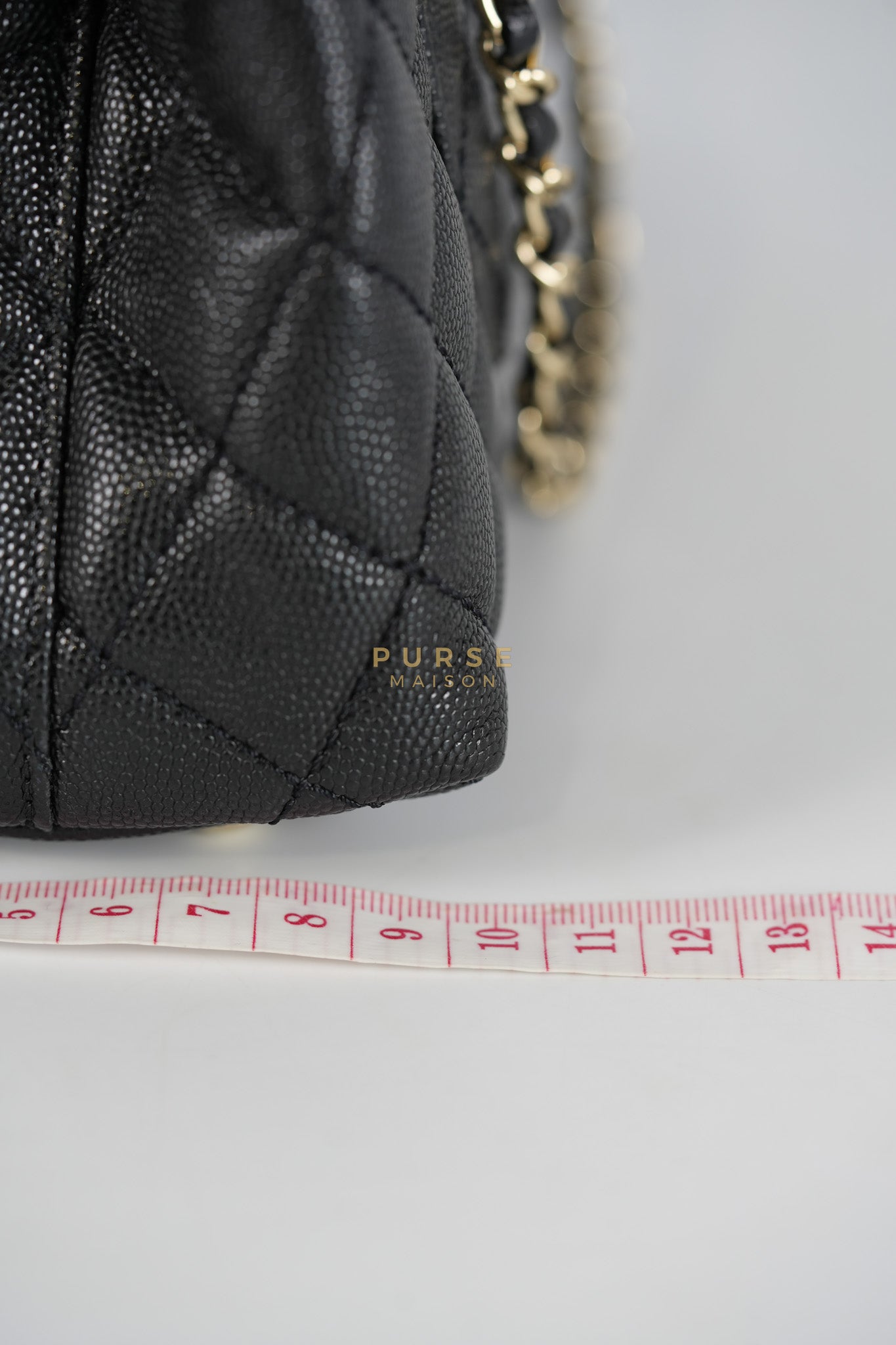 Coco Handle Small Black in Caviar Leather and Light Gold Hardware Microchip | Purse Maison Luxury Bags Shop