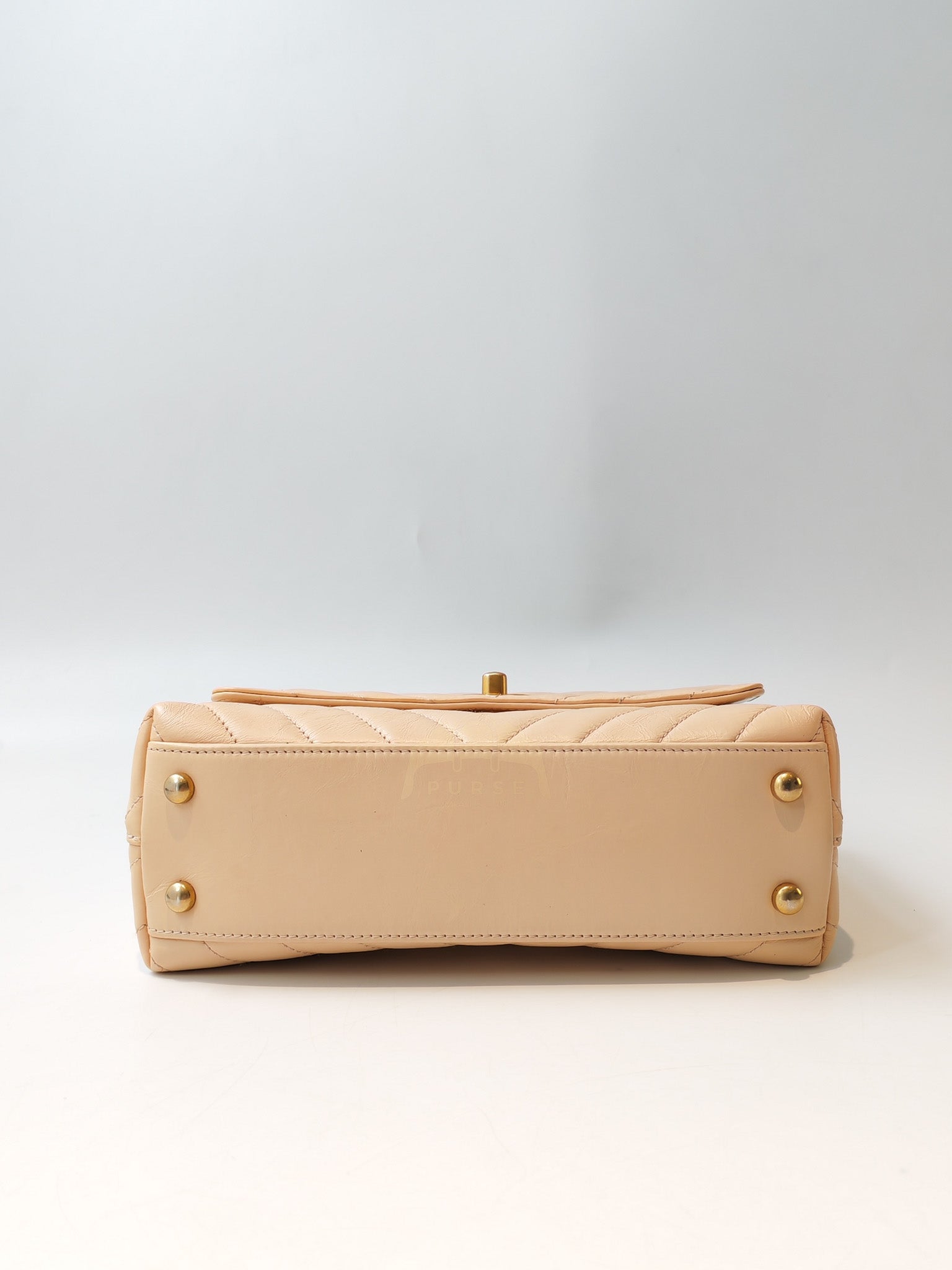 Coco Handle Small in Beige Lizard Embossed Handle & Aged Gold Hardware(Series 25) | Purse Maison Luxury Bags Shop