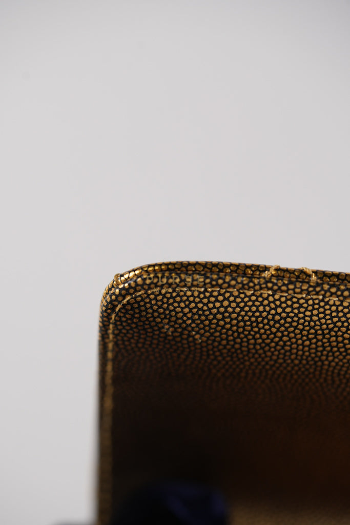 Coco Handle Small in Gold Quilted Caviar Leather and Aged Gold Hardware (Series 28) | Purse Maison Luxury Bags Shop