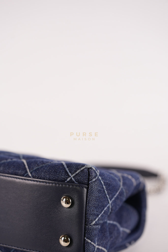 Coco Handle Small in Quilted Denim and Silver Hardware Series 27 | Purse Maison Luxury Bags Shop