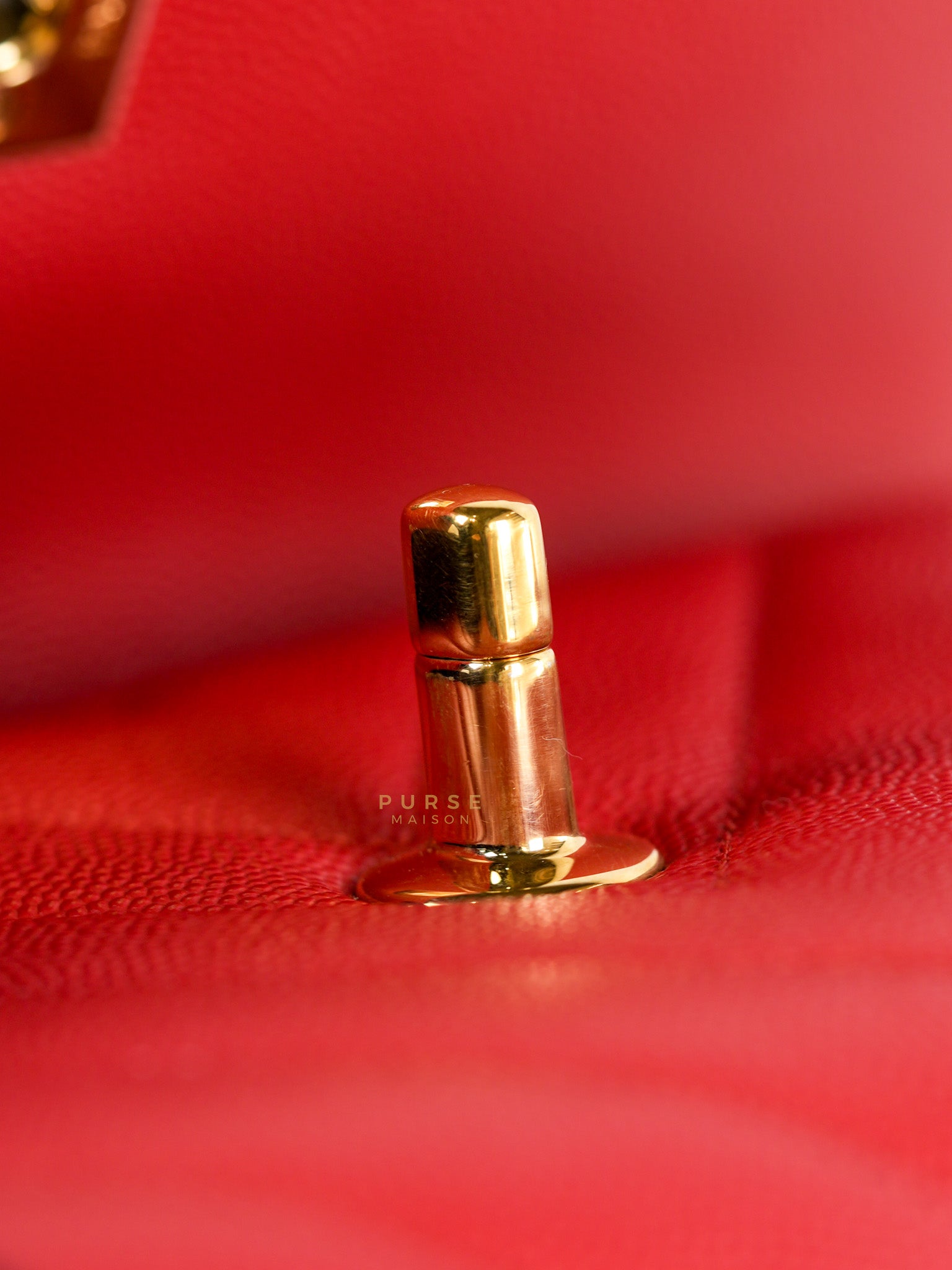 Coco Handle Small in Red Caviar Leather & Gold Hardware(Series 29) | Purse Maison Luxury Bags Shop
